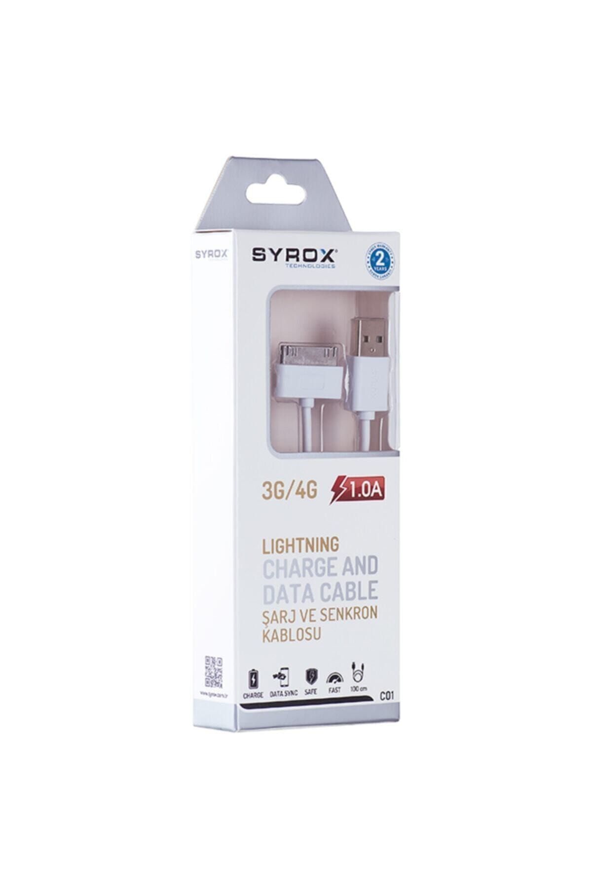 Syrox Iphone 4/4s 1.0a Data Kablo Syx-c01 Beyaz