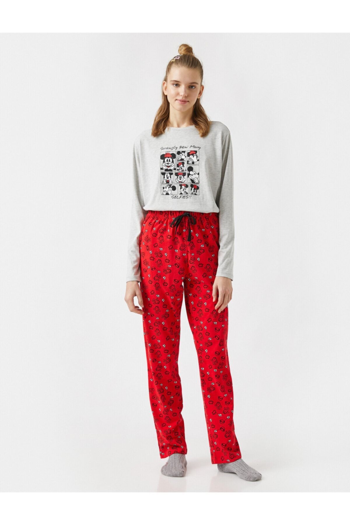 Koton Mickey Mouse Lisanslı Uzun Kollu Pijama Takımı