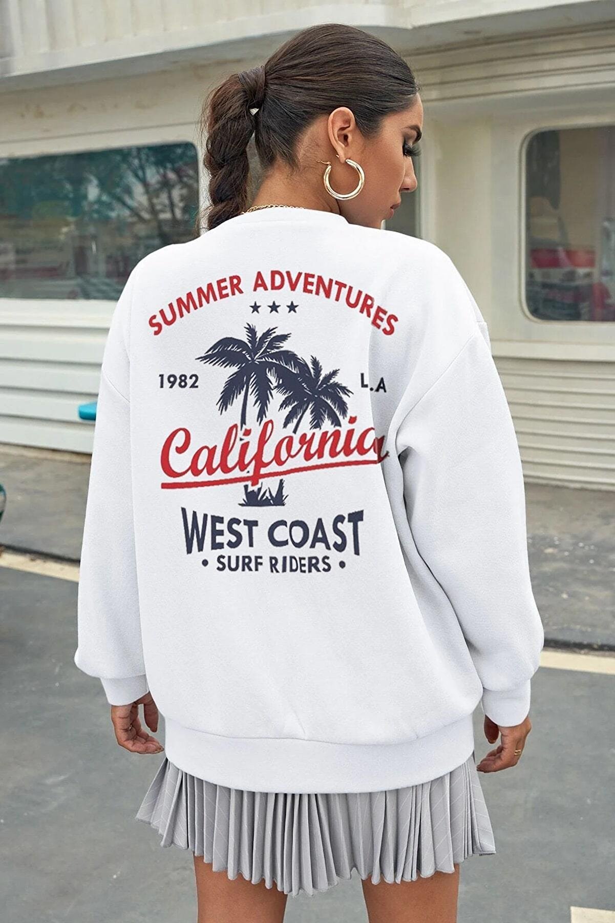 Millionaire Kadın Beyaz California Oversize Sweatshirt