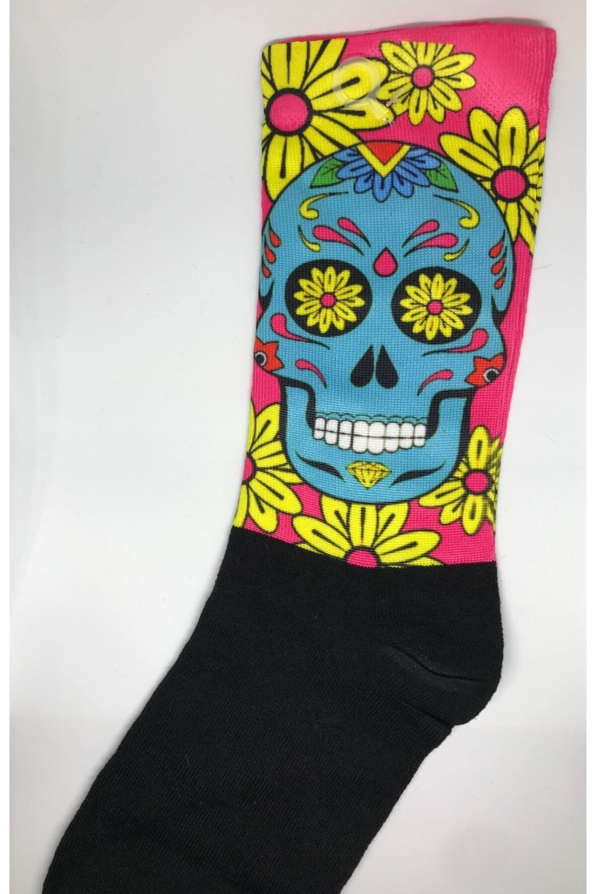 HC Boutique Yetişkin Digital Baskılı Çorap-renkli Kuru Kafa
