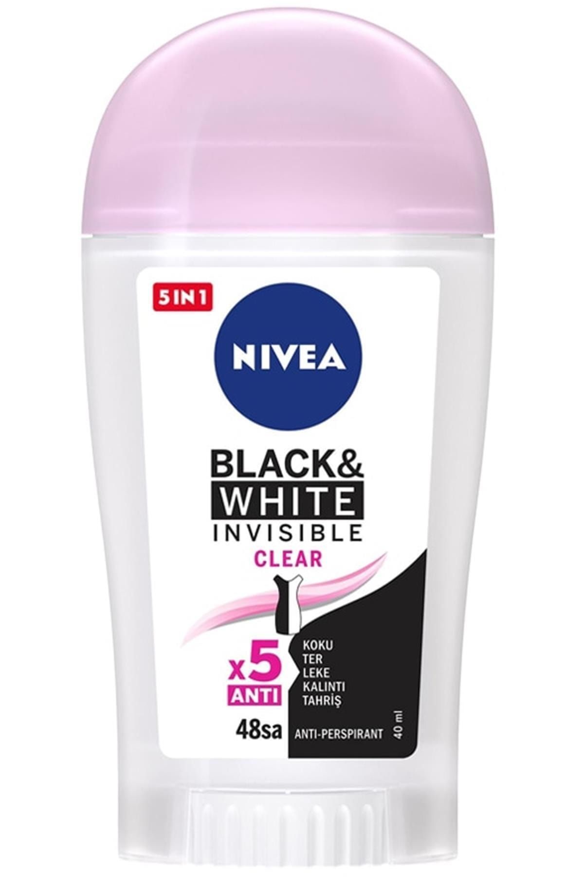 Clear Nivea Invisible Black White Kadın Deodorant Stick 40 ml