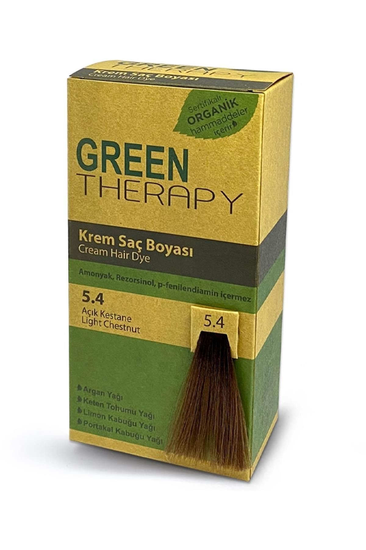Green Therapy Krem Saç Boyası Argan Yağlı 5.4 Açık Kestane ,,natural1094