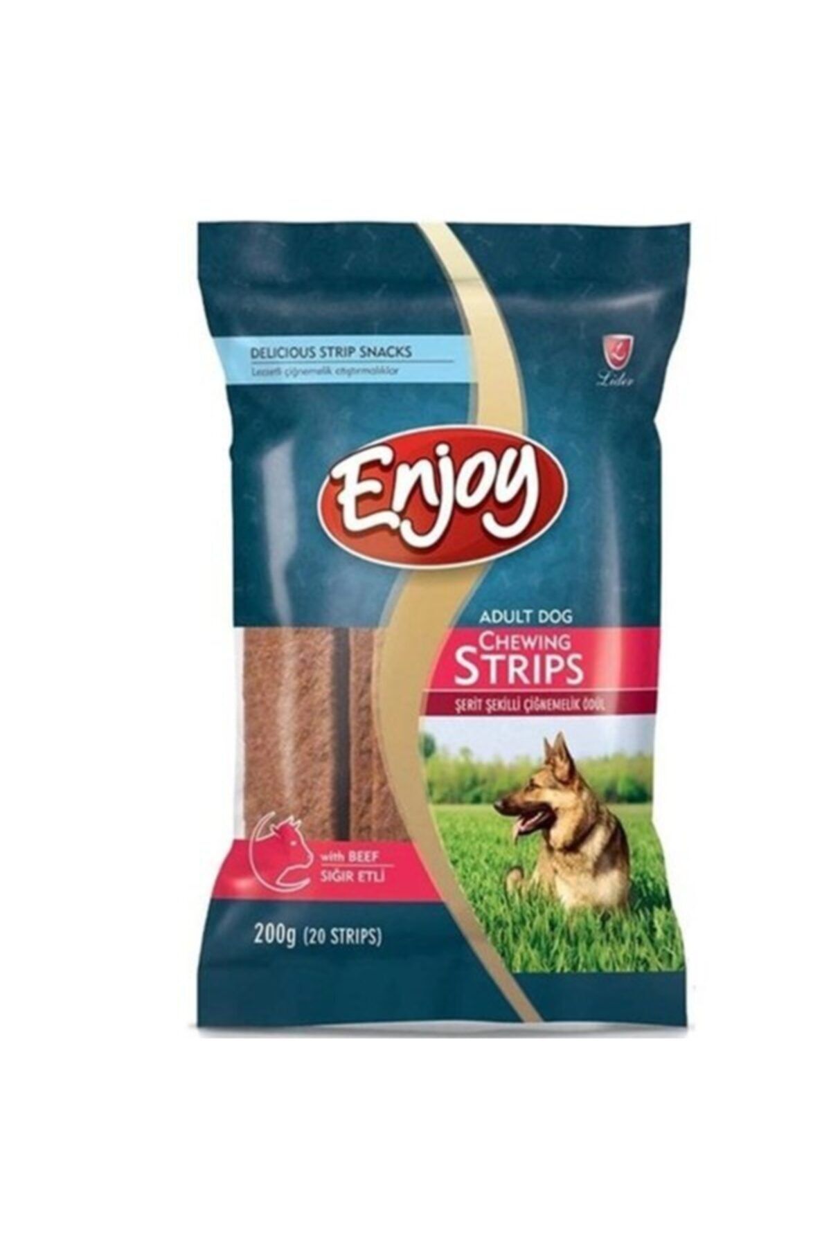 Enjoy Strips Şerit Şekilli Biftekli Köpek Ödül Çubukları 200 Gr