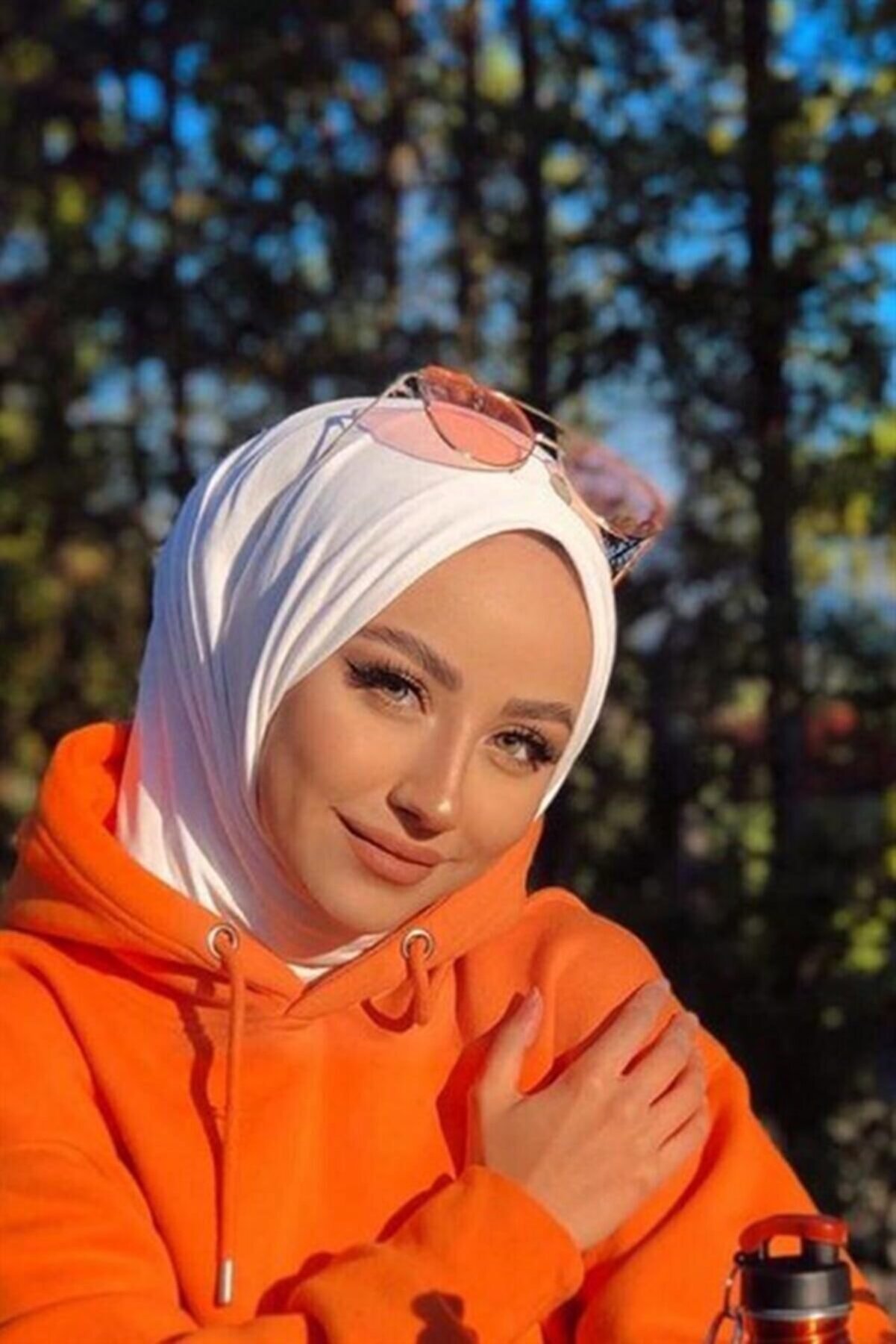 Organic Tesettür Penye Şal Hijap Modeli -kırık Beyaz