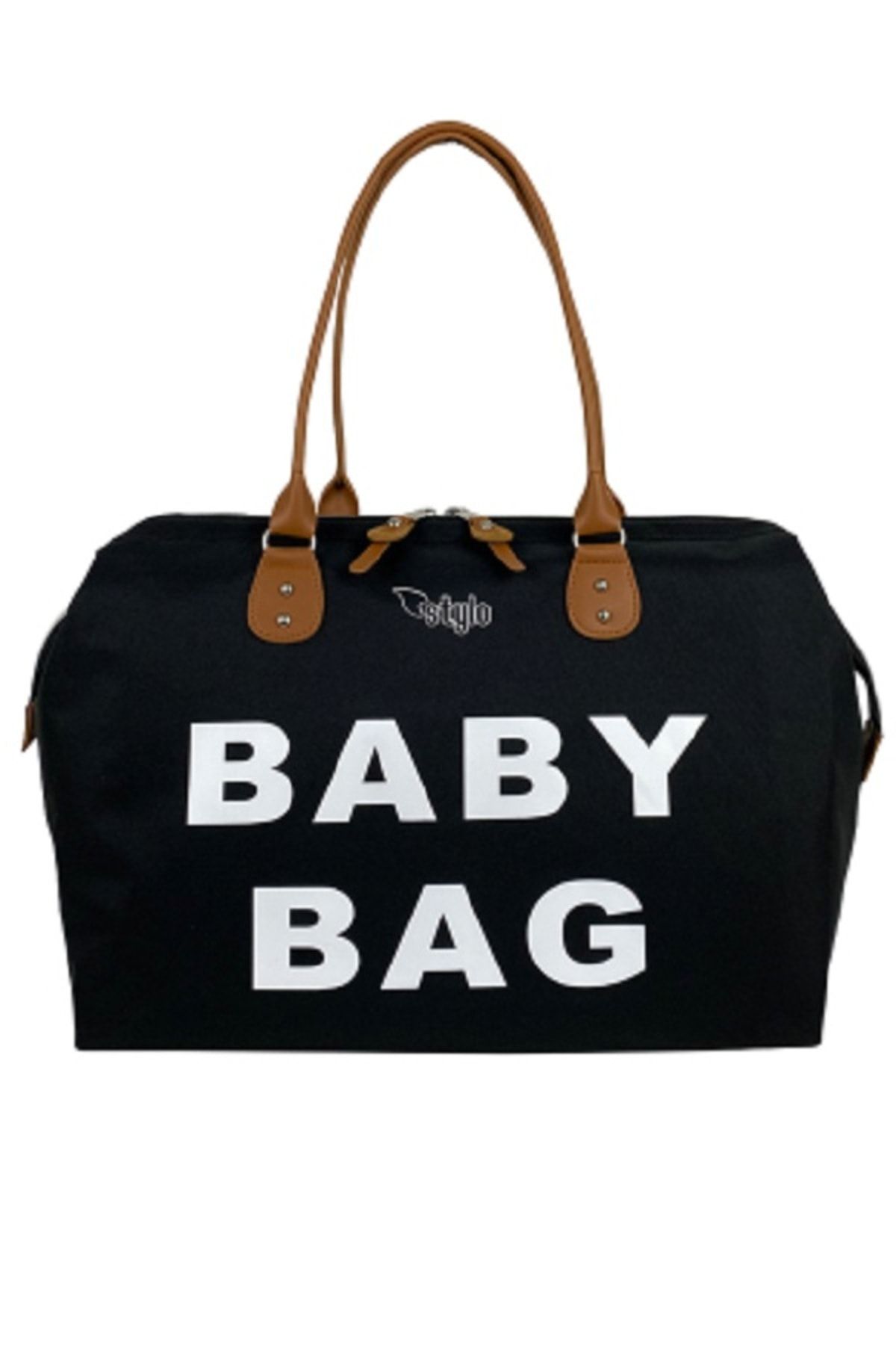 Stylo Baby Bag Baskılı Tek Anne Bebek Bakım Omuz Çantası -siyah