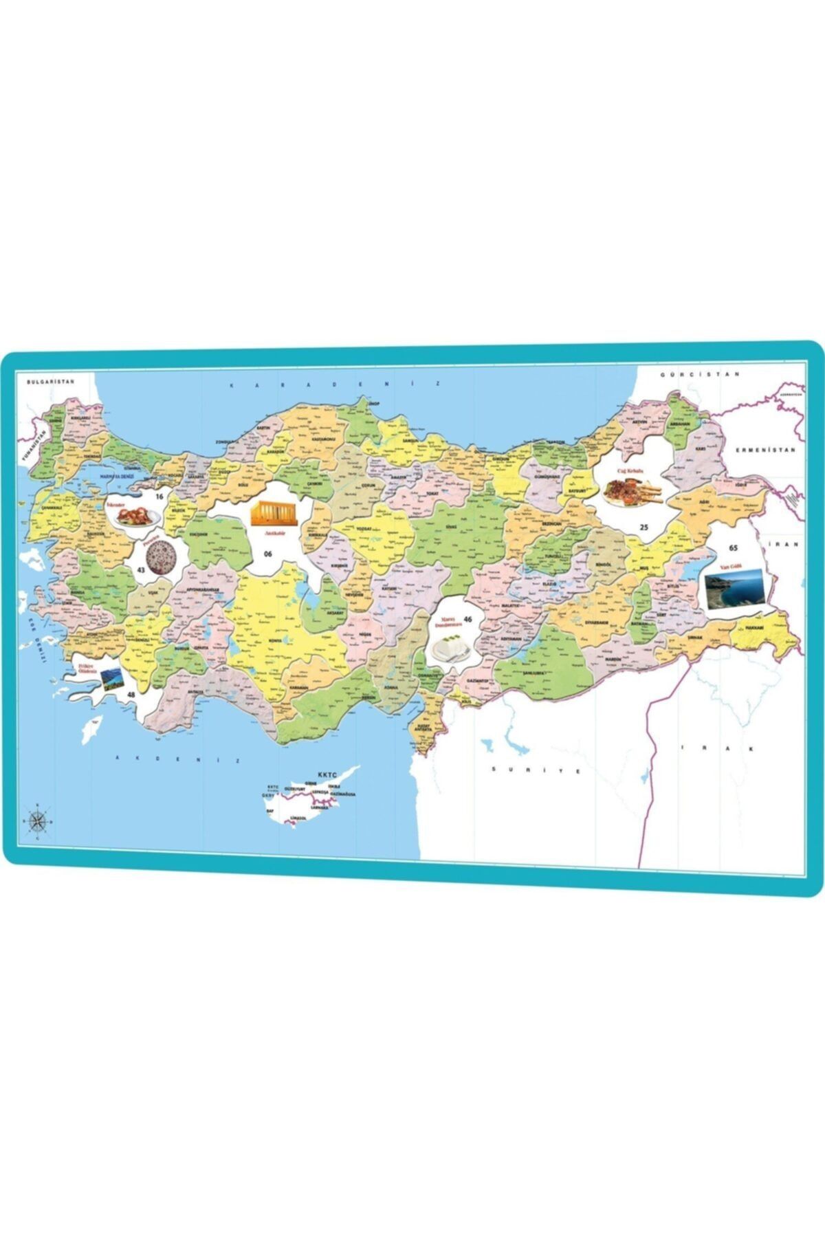 LAÇO KİDS Il Sınırlarına Göre Kesilmiş Eğitici Türkiye Siyasi Haritası Puzzle
