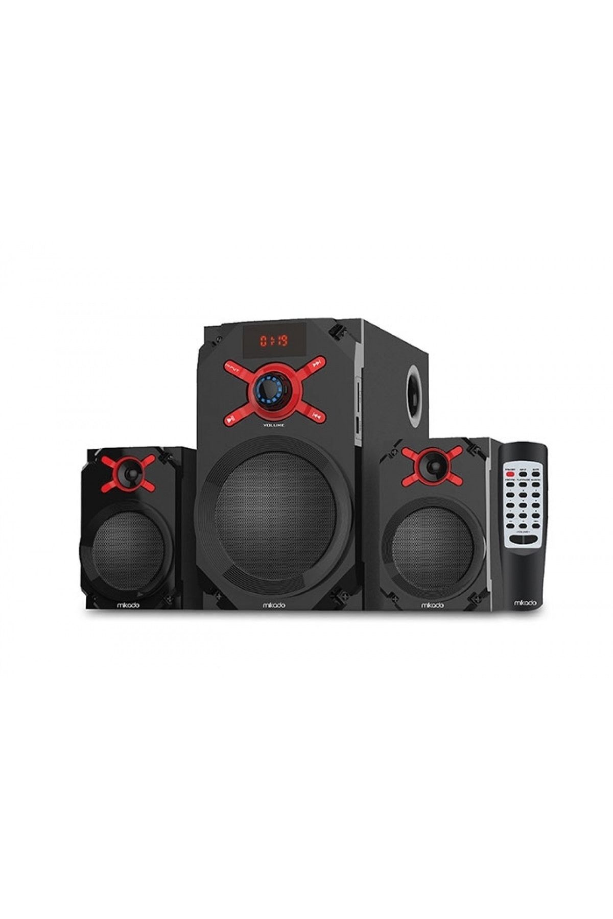 Mikado Md-1512 2 1 10w 5w*2 Siyah Usb Sd Fm Destekli Multimedia Bluetooth Speaker
