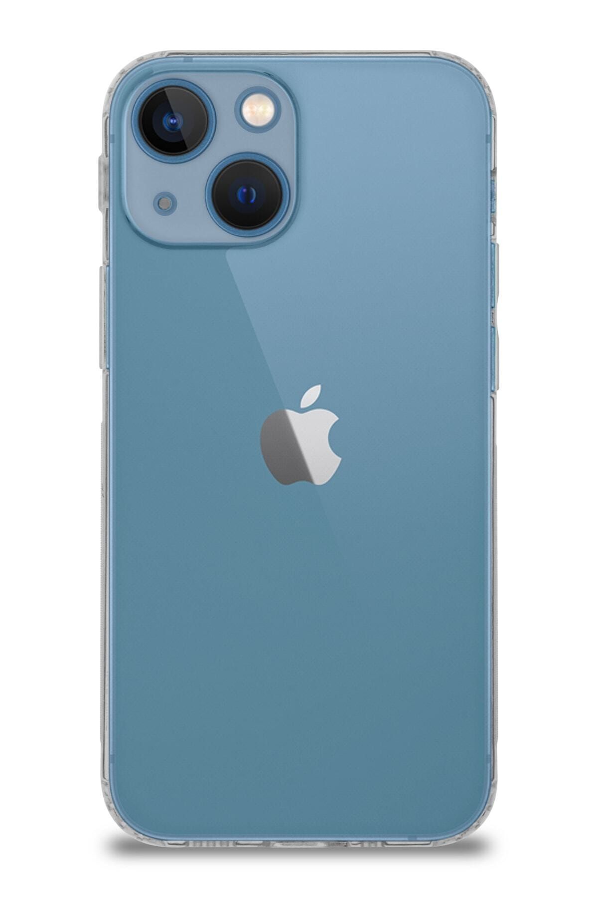 CaseWorld Apple Iphone 13 Kılıf Kamera Korumalı Şeffaf Silikon Kapak