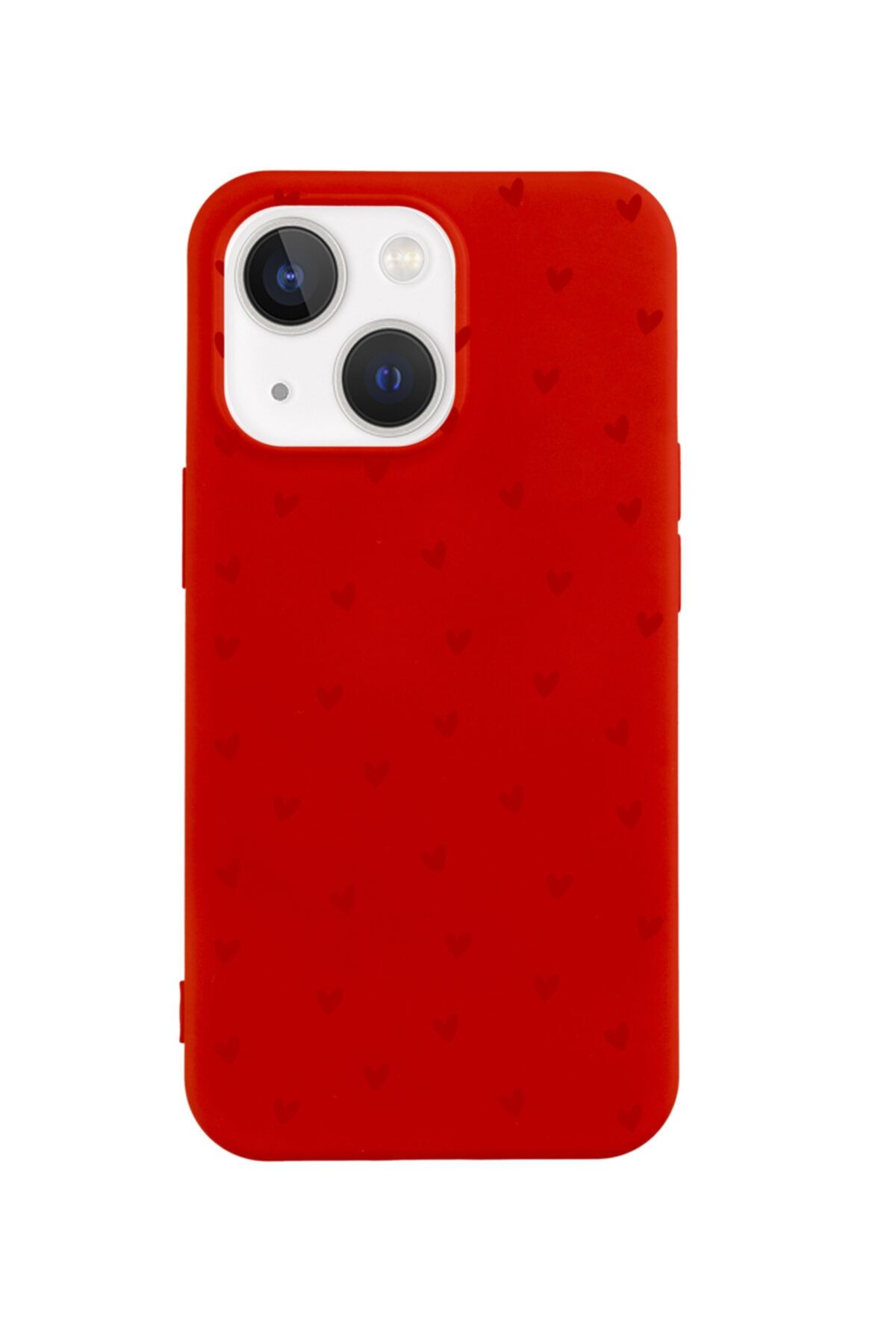 butikcase Iphone 13 Minik Kalpler Tasarımlı Kırmızı Telefon Kılıfı