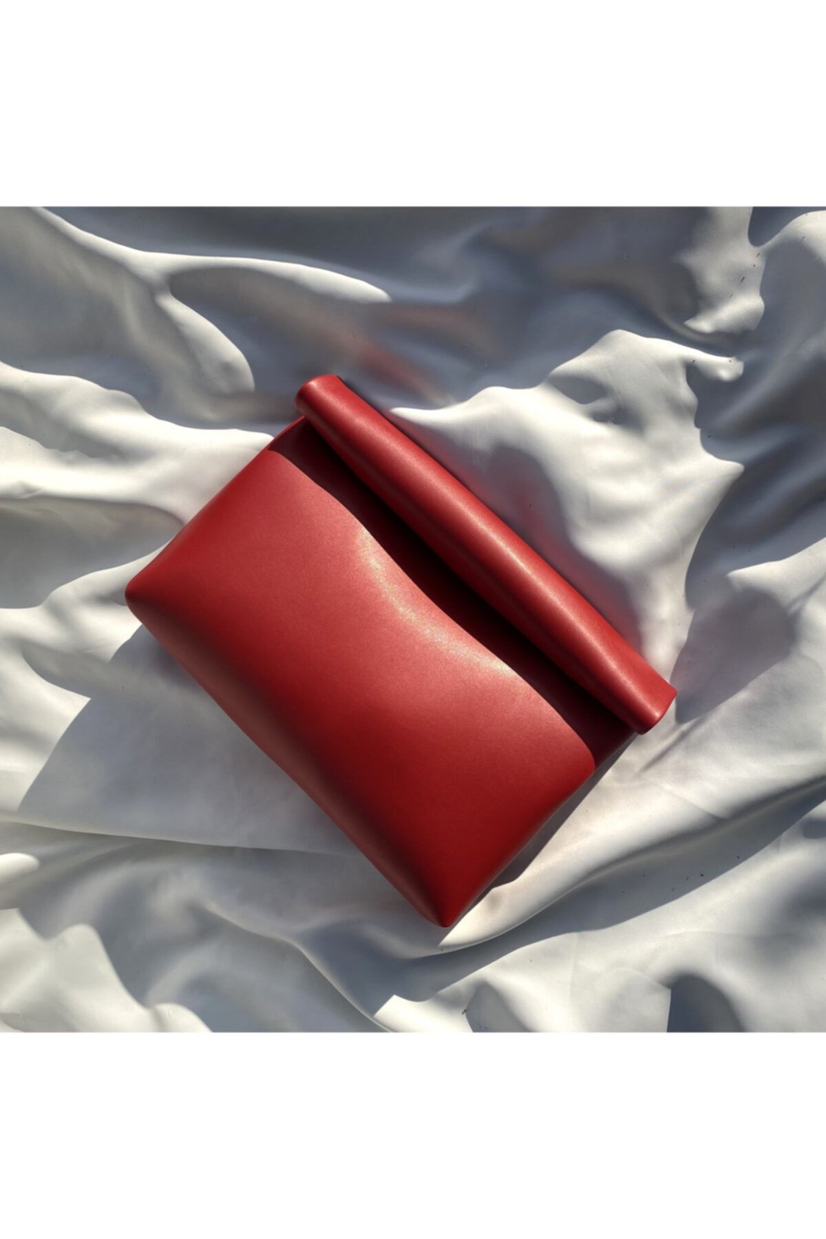 ETDesignBags Özel Tasarım Kırmızı Vegan Deri Kadın Clutch Çanta