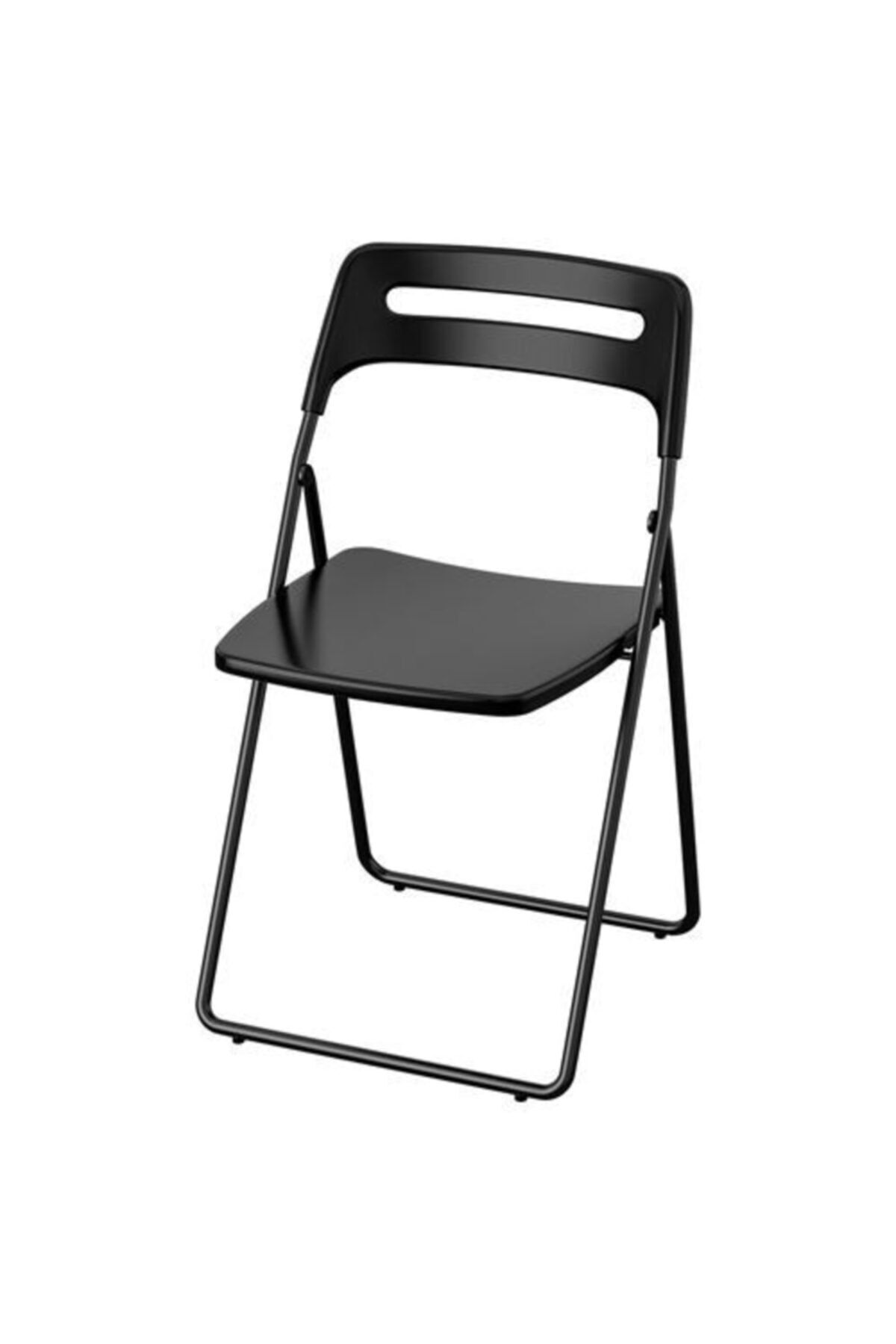 IKEA Nısse Katlanabilir Sandalye Taşınır Siyah Galvanizli Çelik