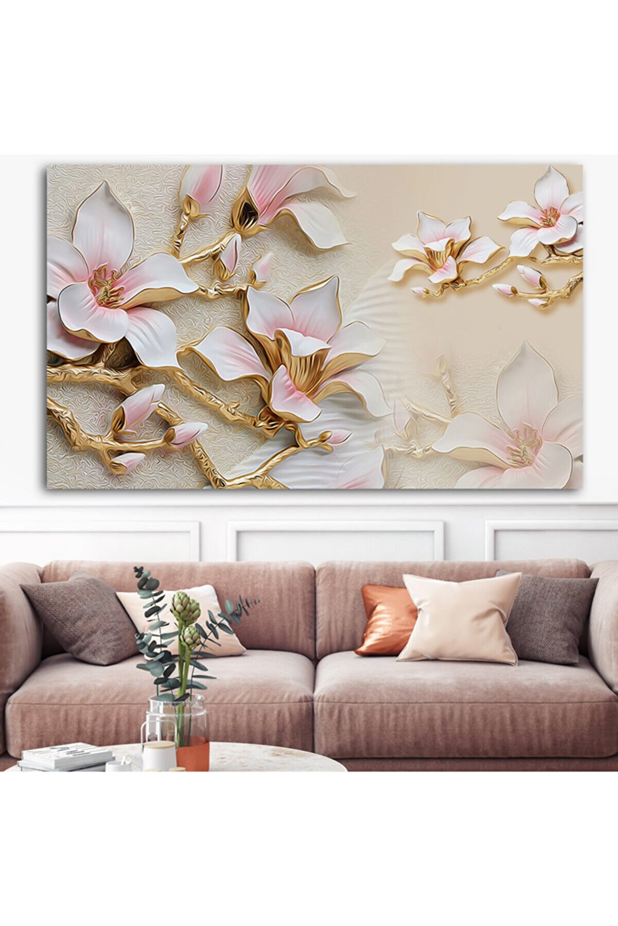 Sebenta Extra Dev Boyut Tasarım Çiçek Kanvas Tablo (100cm X 150cm)