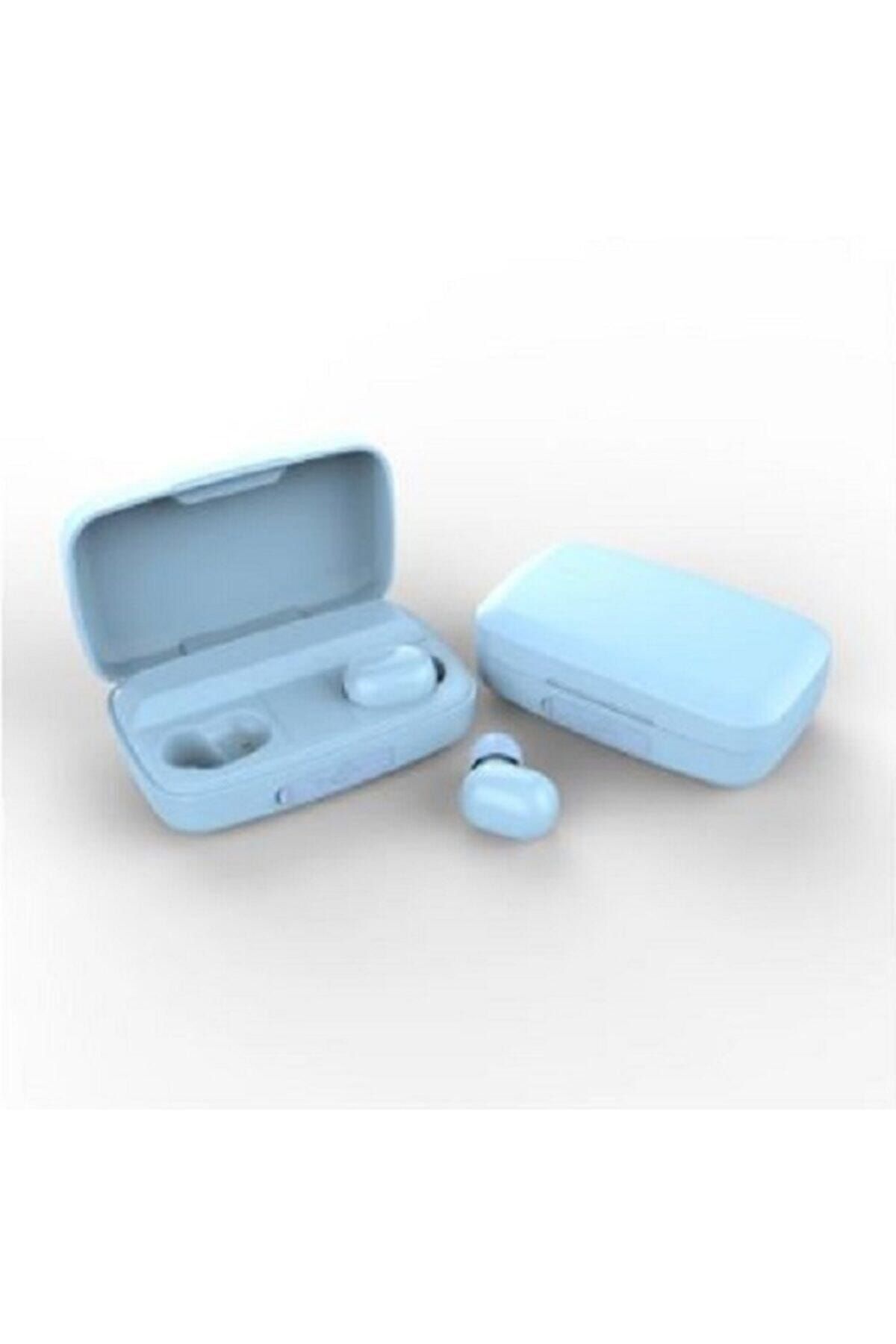 Earbuds Bluetooth Spor Kulaklık, Led Göstergeli, 1800 Mah Powerbank, Su Geçirmez Tws A10s - Mavi