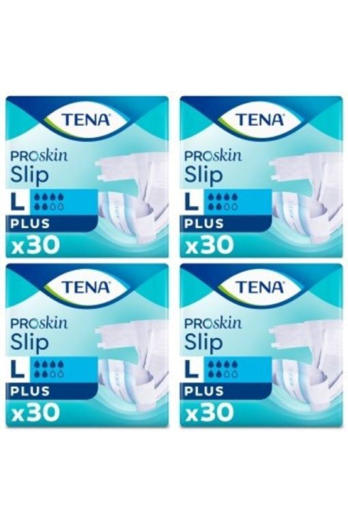 Tena Slip Premium Plus Large 6 Damla - Avantaj Paketi Belbantlı Hasta Bezi 30 Adet - 4'lü Paket