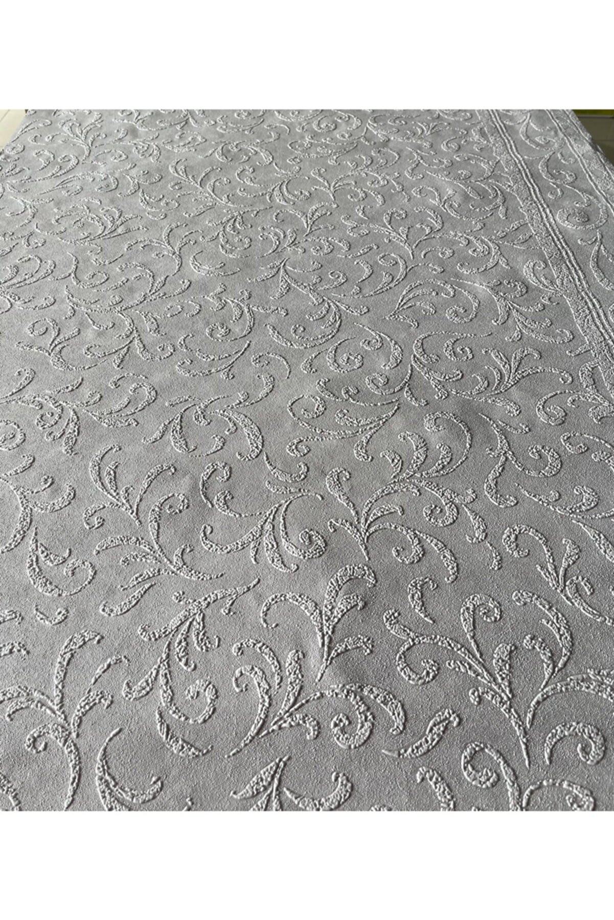 BAŞYAPI DİZAYN Kırık Beyaz Boyanabilir Yaprak Desenli Ithal Duvar Kağıdı (5M²)