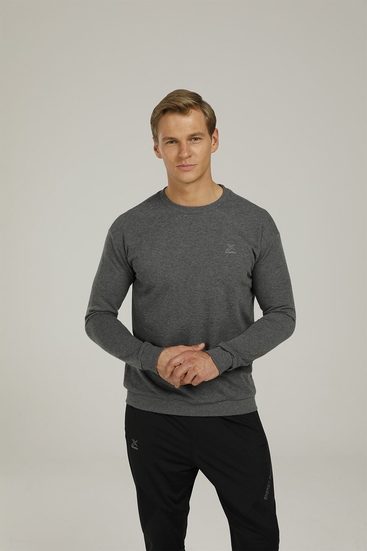 Kinetix Sn90 Basic C-neck Gri Erkek Sweatshirt