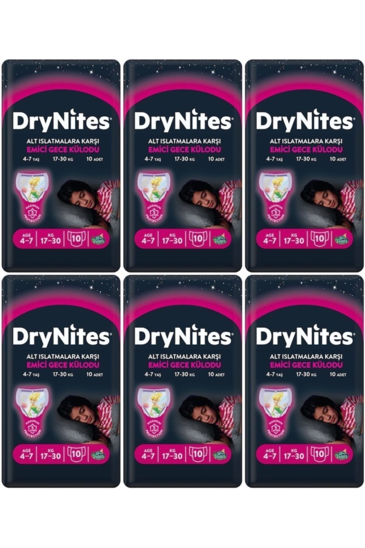 DryNites Kız Gece Emici Külodu 4-7 Yaş 60 Adet