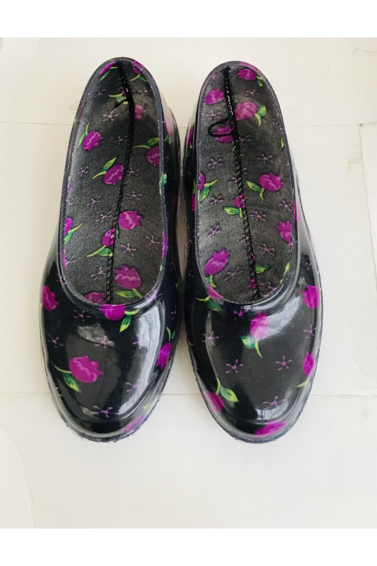 ENA Çiçekli Astarlı Lastik Ayakkabı
