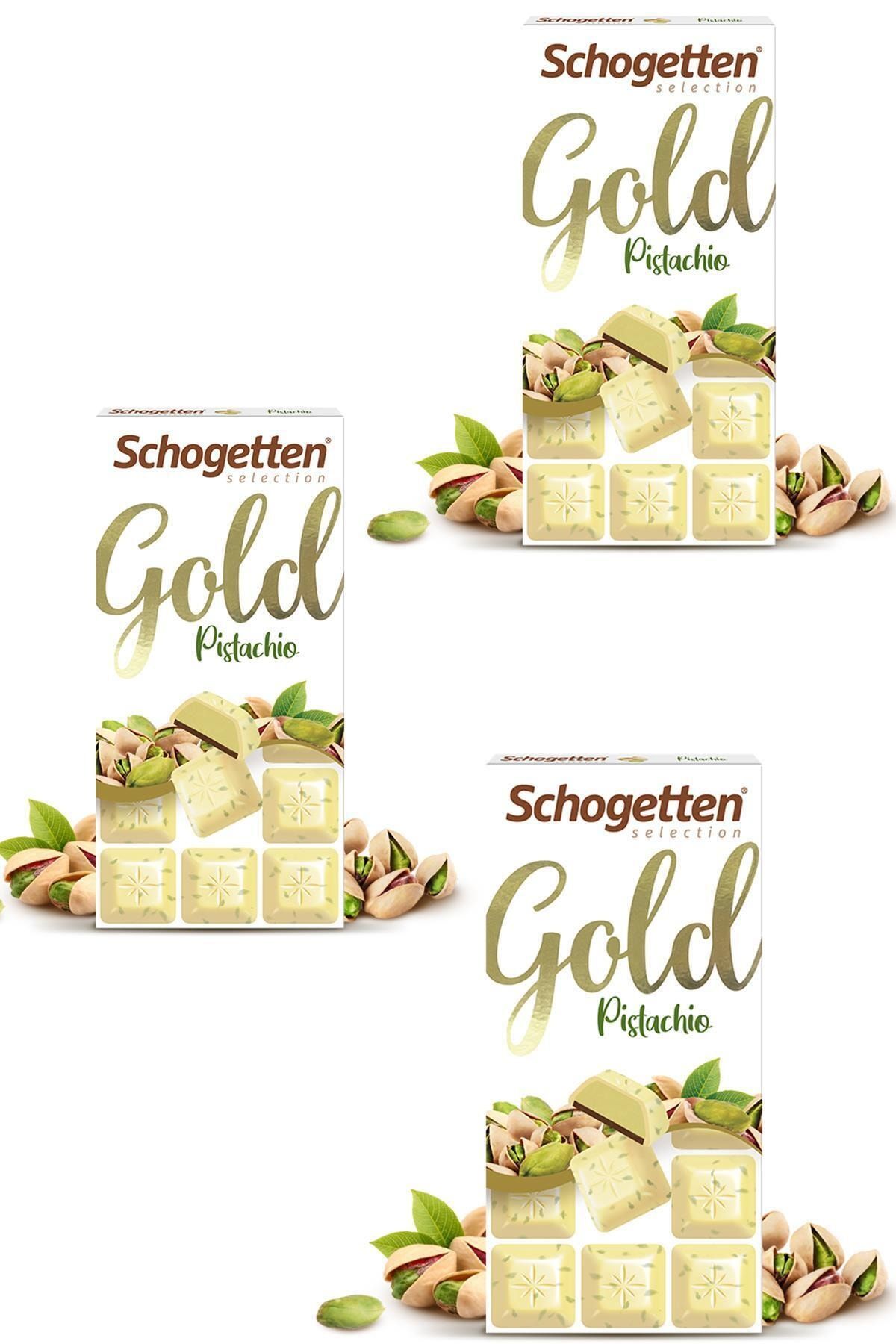 Schogetten Selection Gold Pistachio Çikolata 100g - 3 Adet