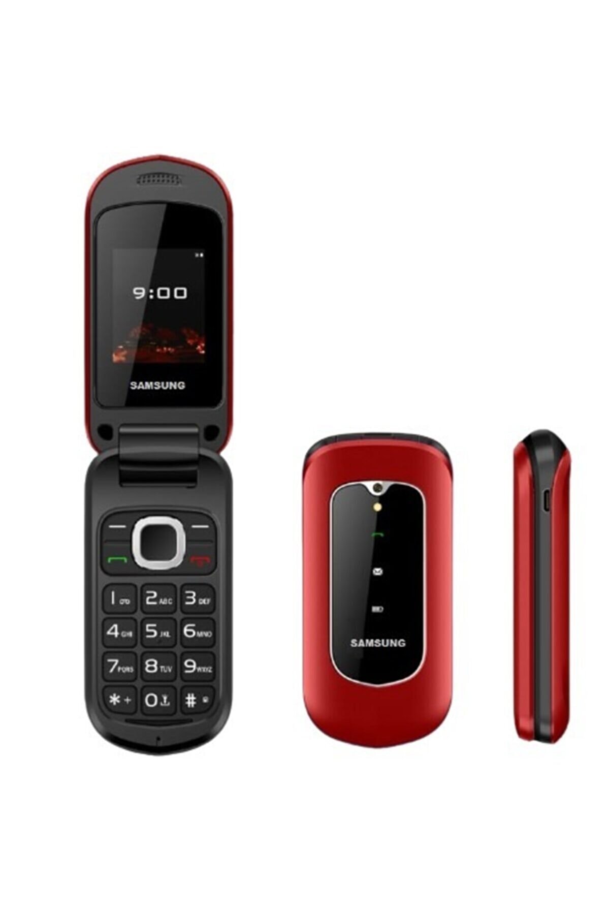 Samsung Kapaklı Tuşlu Telefon Kırmızı