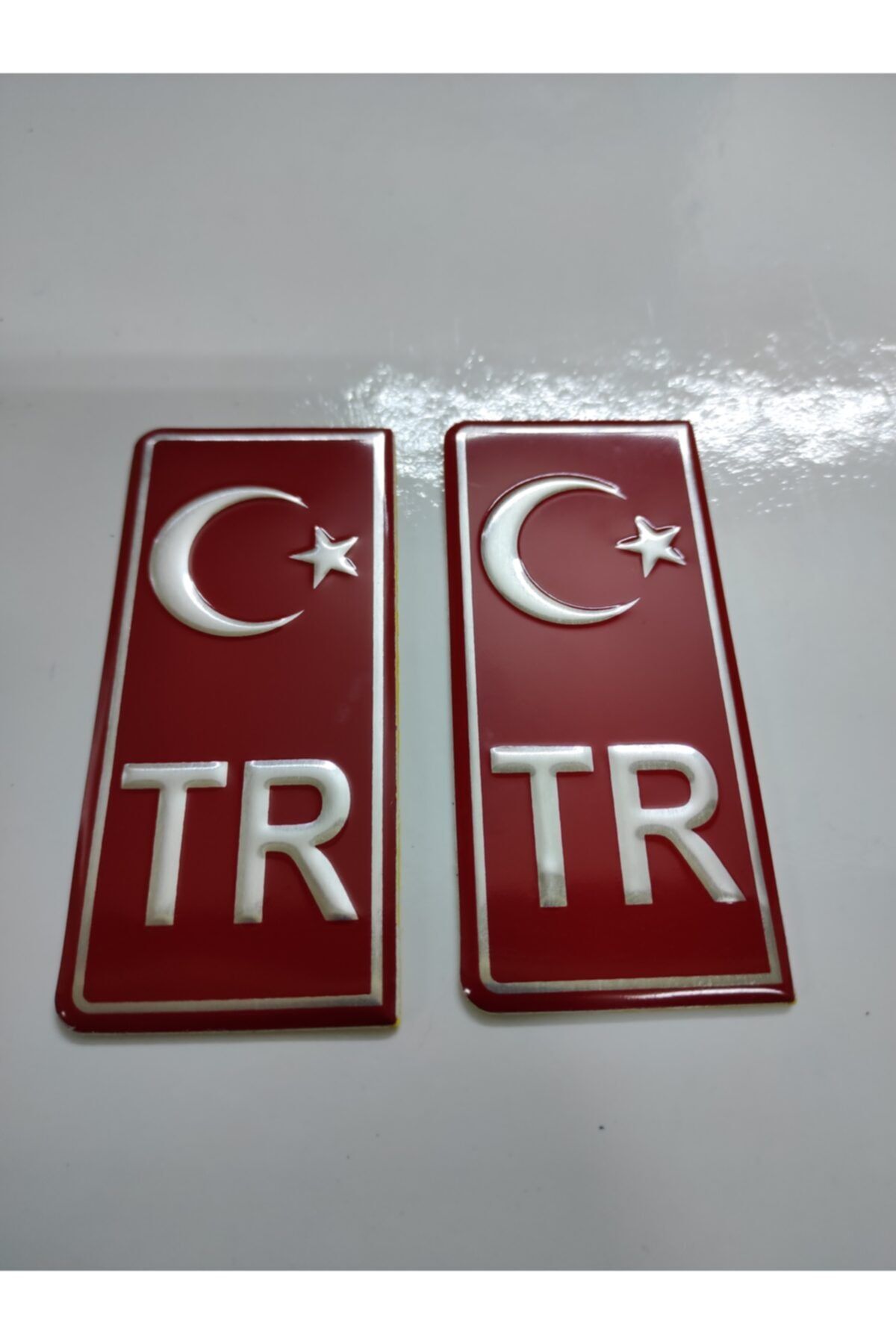 SÜSLEN Tr Plaka Kabartma Sticker 2'li - Türkiye Plaka Pleksi Kabartma Sticker (2 Adet)