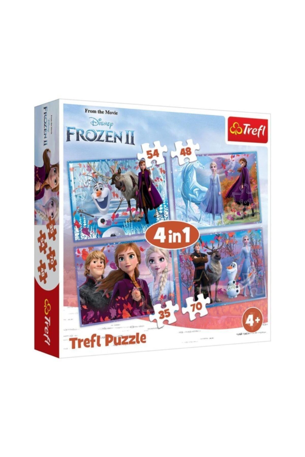 Genel Markalar Puzzle 4 In 1 (35+48+54+70 Parça) (28,5 X 20,5 Cm) Journey Into The Unknown Frozen 34323
