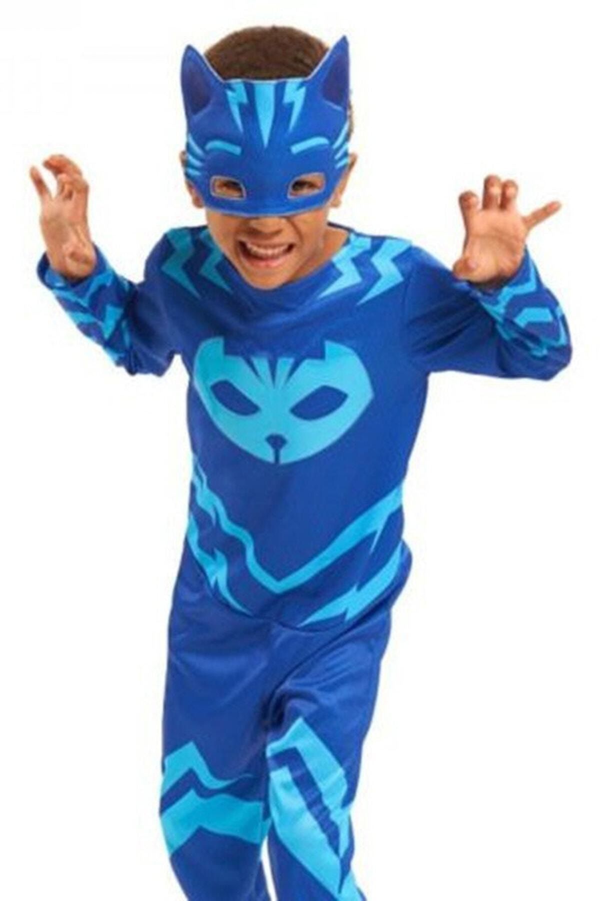 Annee Bakk Unisex Çocuk Pijamaskeliler Kedi Kostümü, PJMask Catboy Kıyafeti