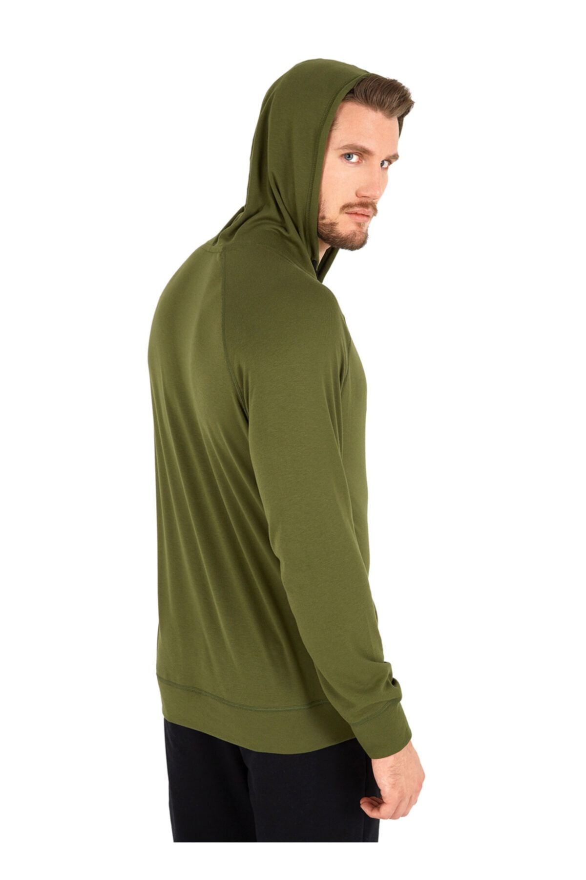 Blackspade 7468 Kapüşonlu Düz Yeşil Erkek Sweatshirt