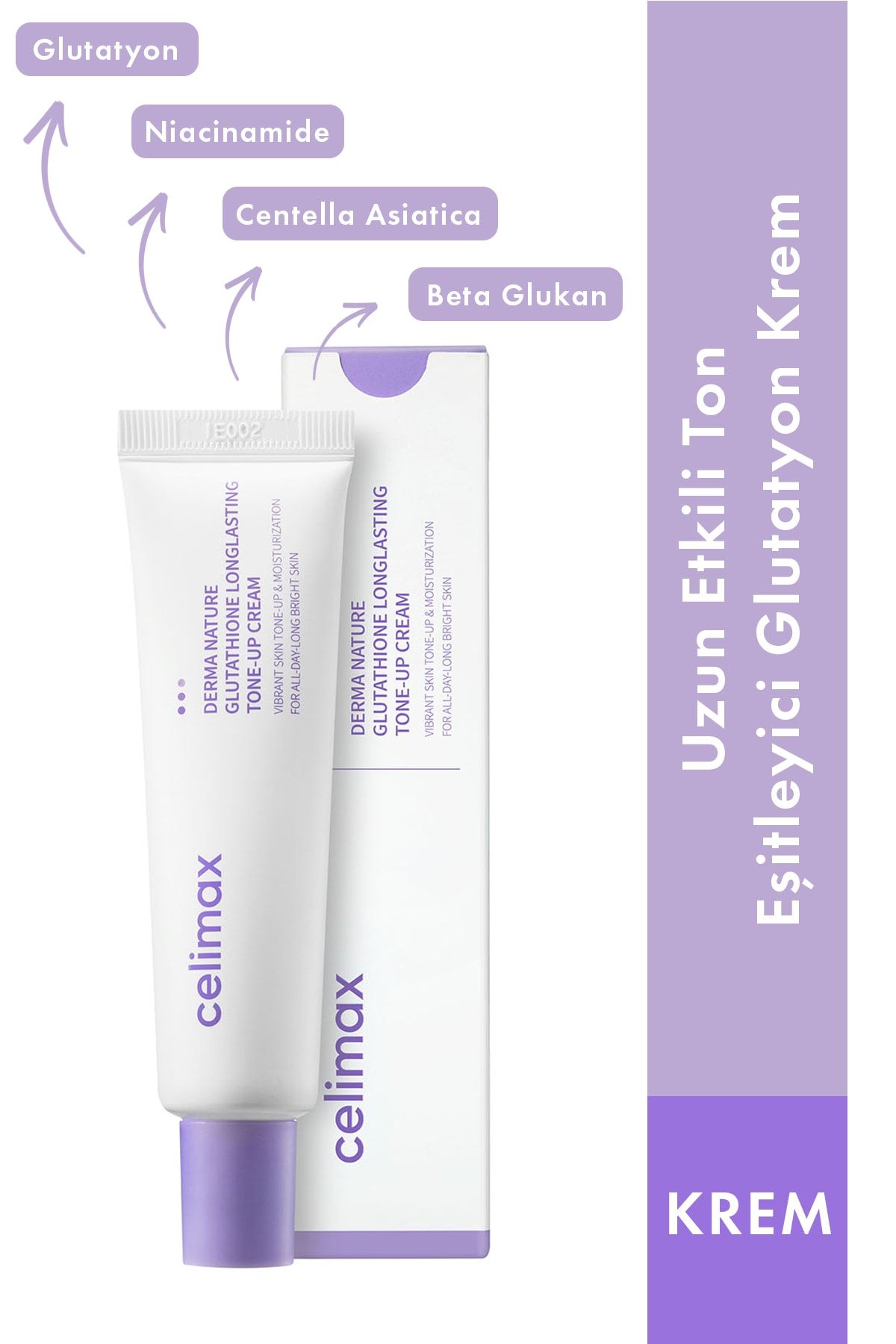 Celimax Cilt Tonu Aydınlatıcı Ve Yaşlanma Karşıtı Etkili Krem Glutathione Longlasting Tone-up Cream 35 ml