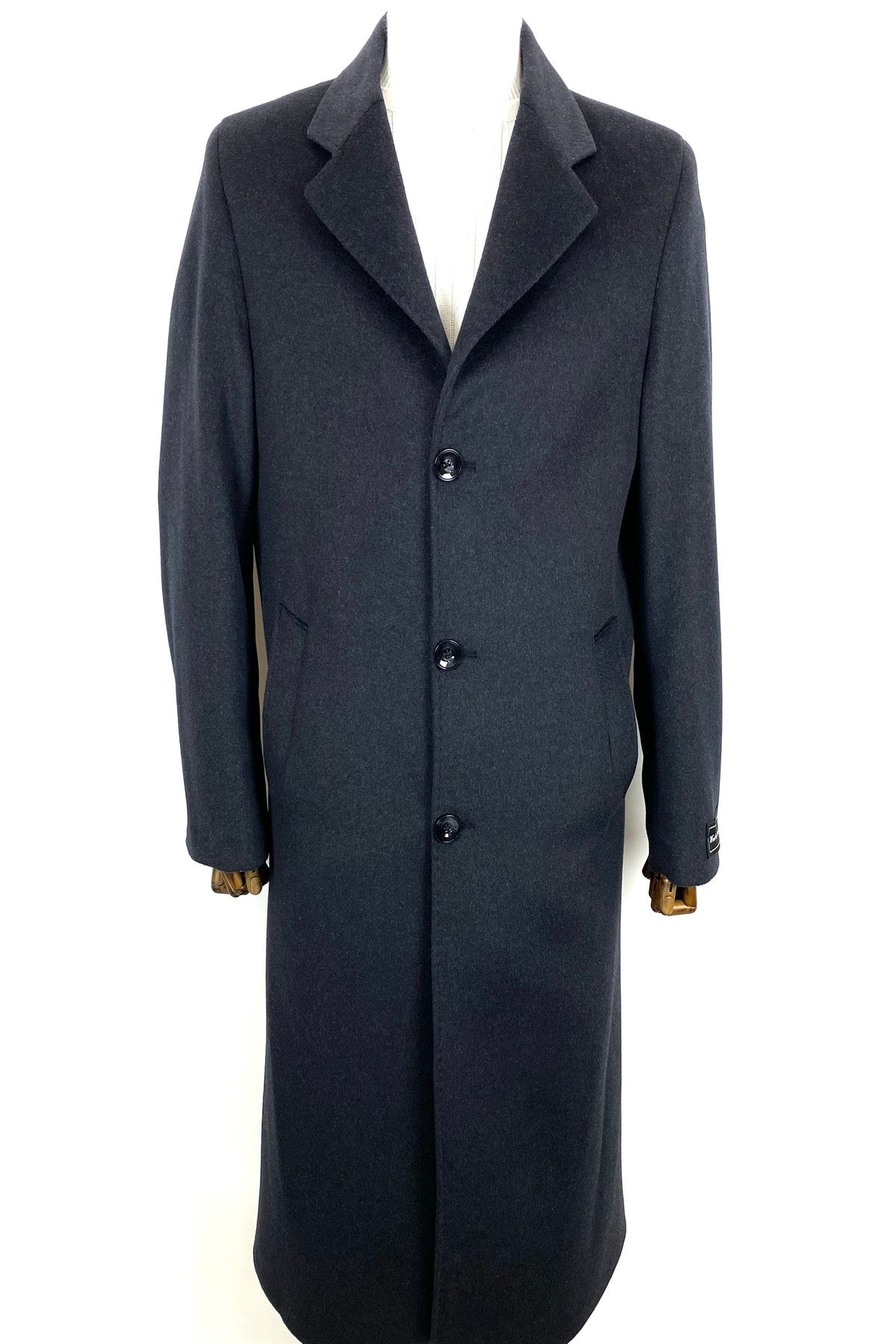 ŞAN GİYİM 1080 Erkek Antrasit Ceket Yaka Uzun Palto