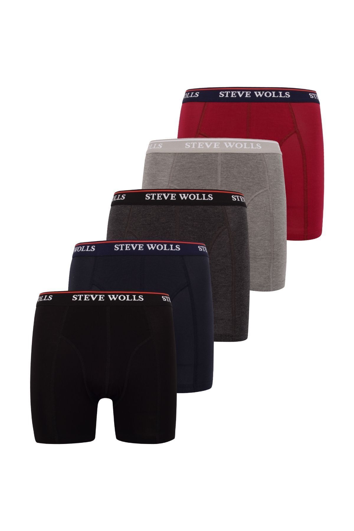 Steve Wolls Erkek Karışık Renk Bambu 5'li Boxer Set