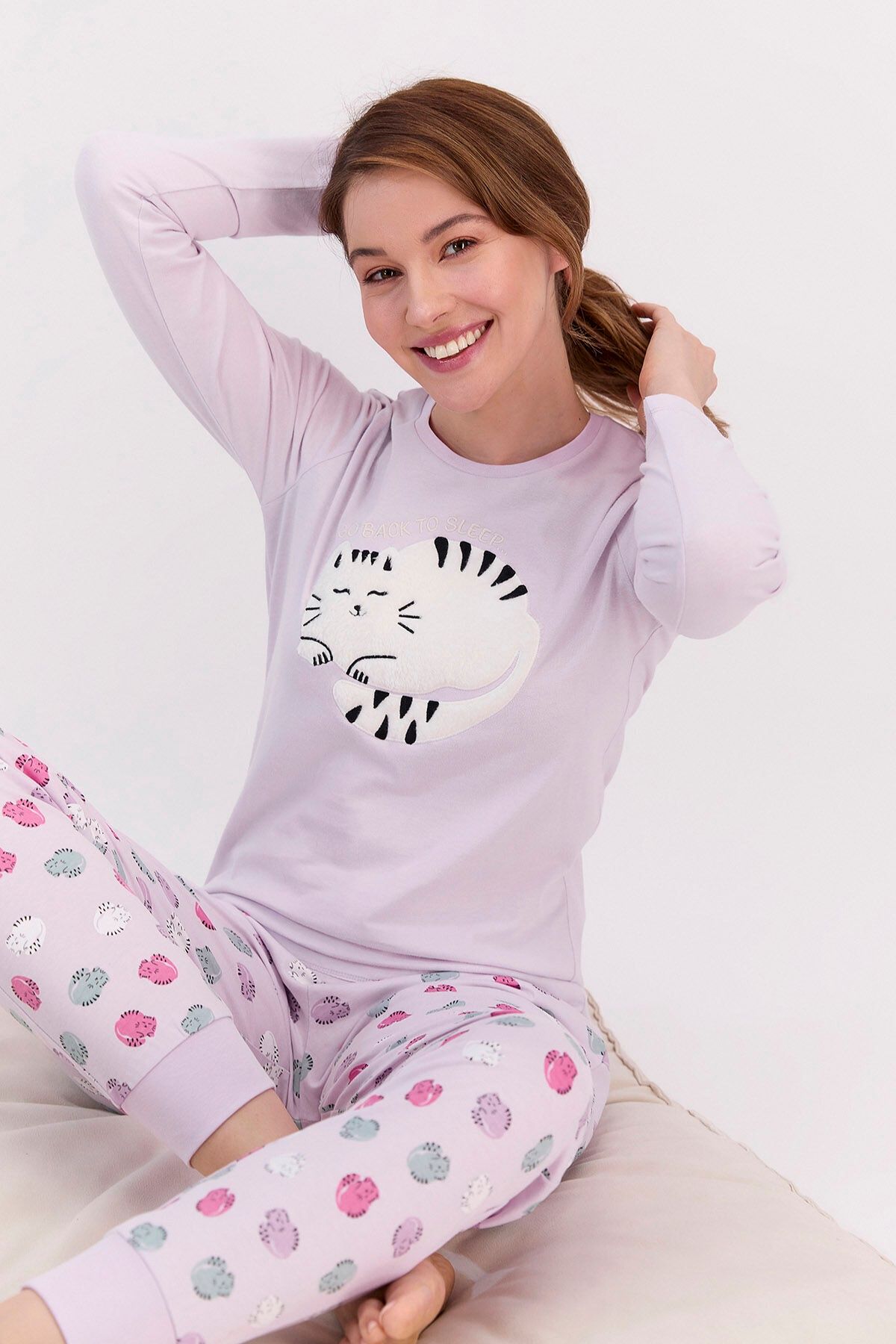 Rolypoly Back To Sleep Açık Lila Kadın Pijama Takımı