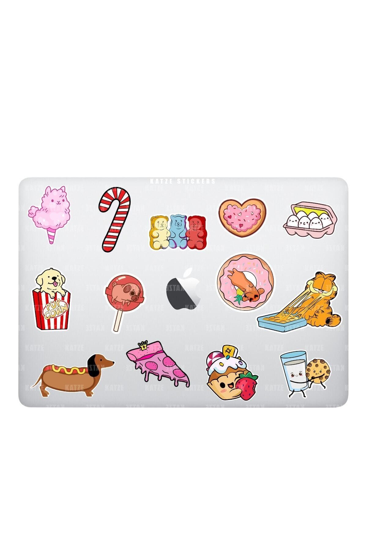 KT Decor Food Yemek Temalı Laptop Notebook Tablet Sticker Seti (13 Adet)