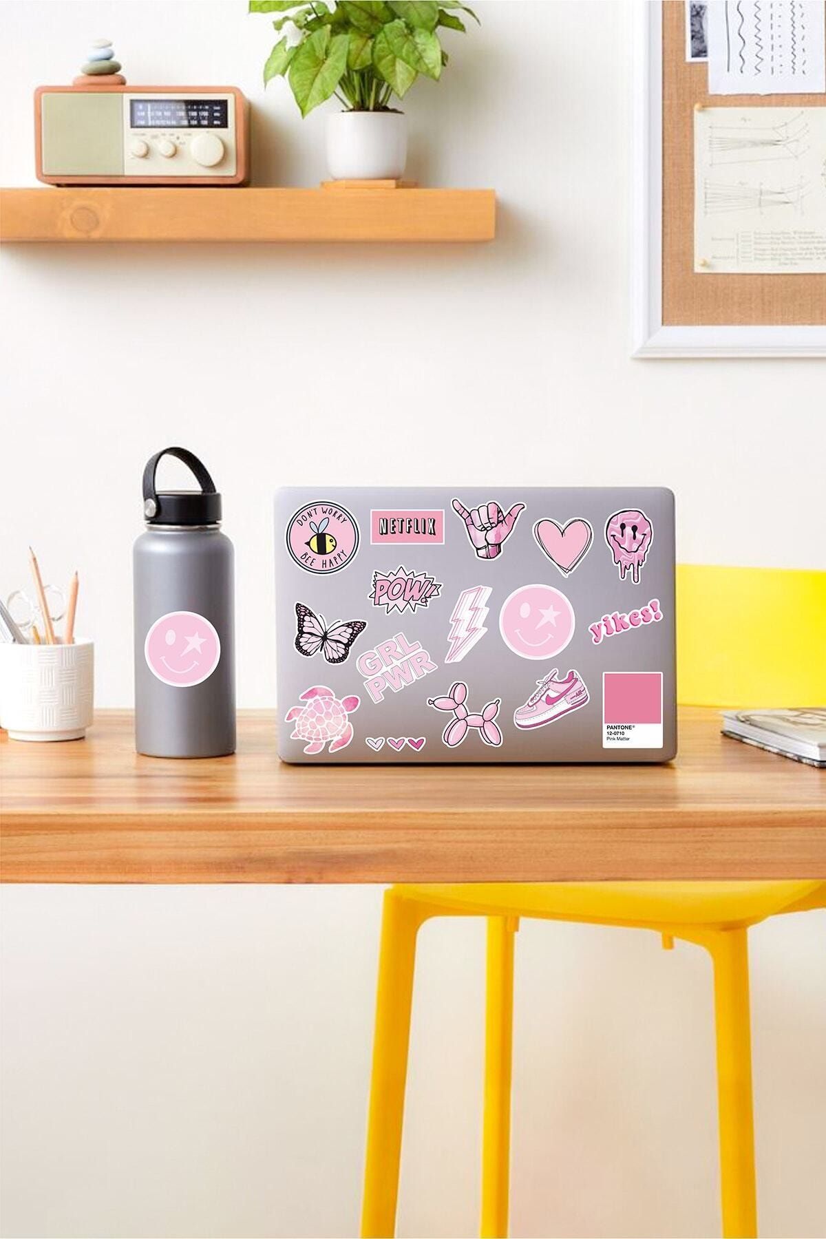 KT Decor - Vsco Pink Laptop Notebook Tablet Sticker Set 2