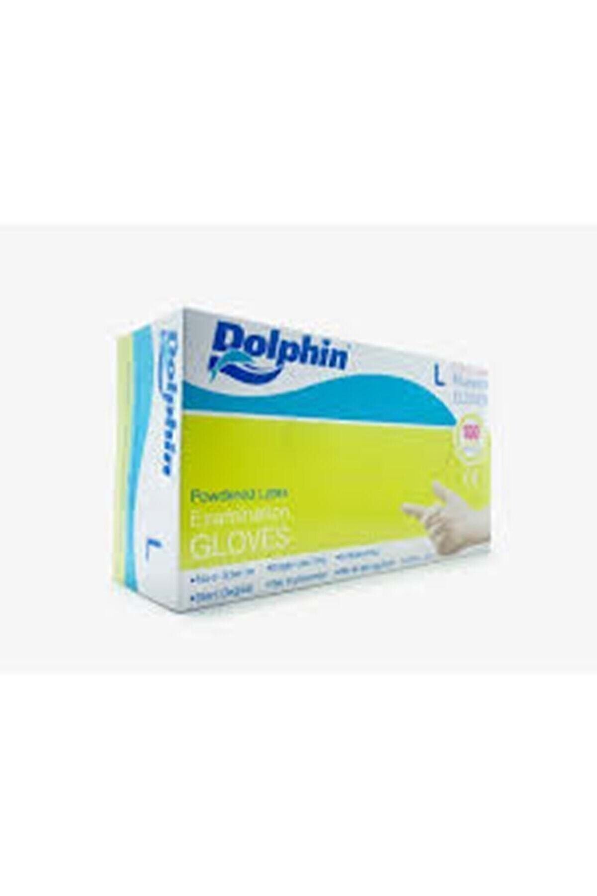 Dolphin Lateks Beyaz Pudralı Eldiven L Beden 100 Adet