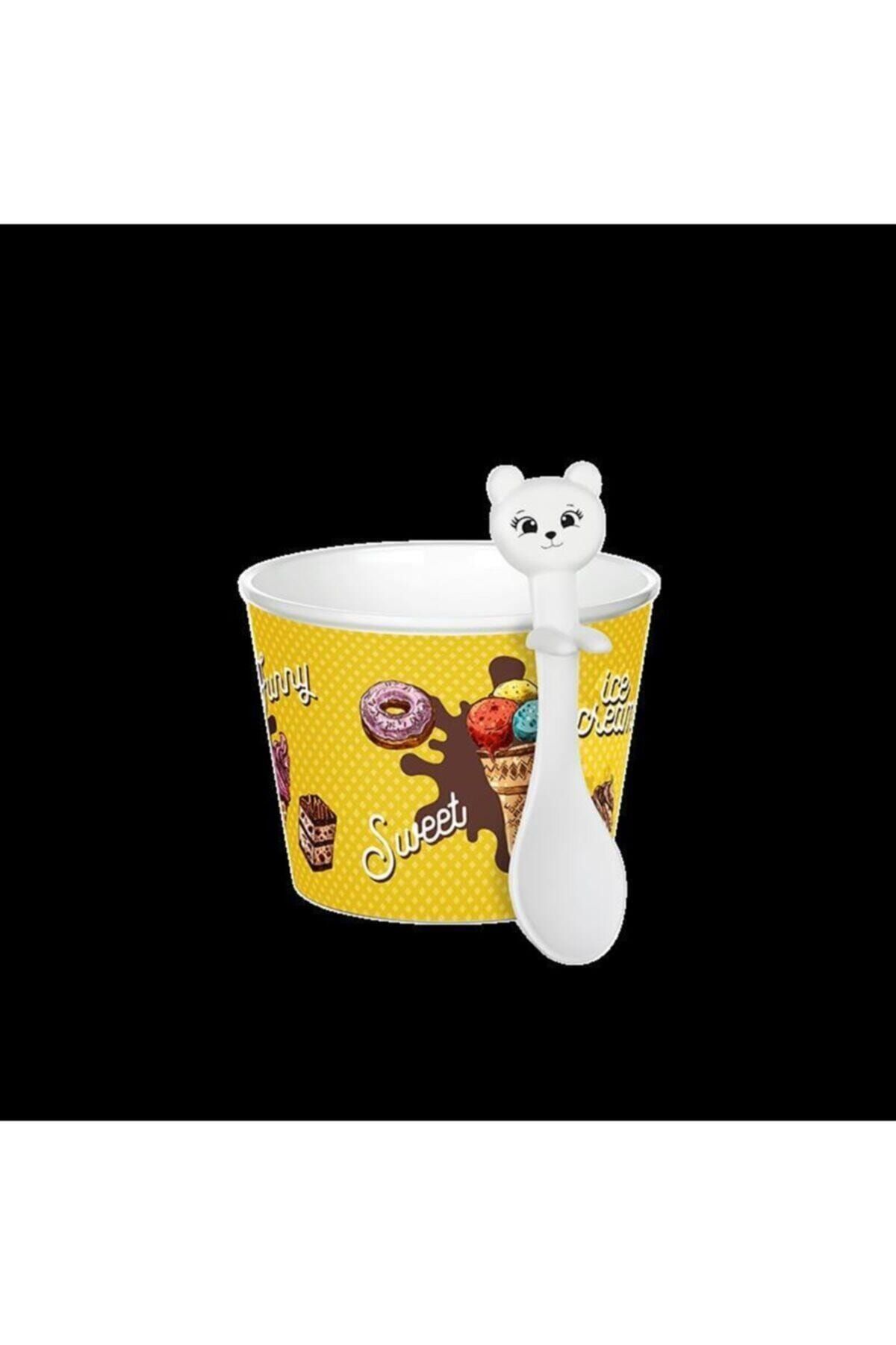 Titiz Aknur Plastik-cupice Kaşıklı Plastik Dondurma Seti 4' Lü - Dondurma Kabı
