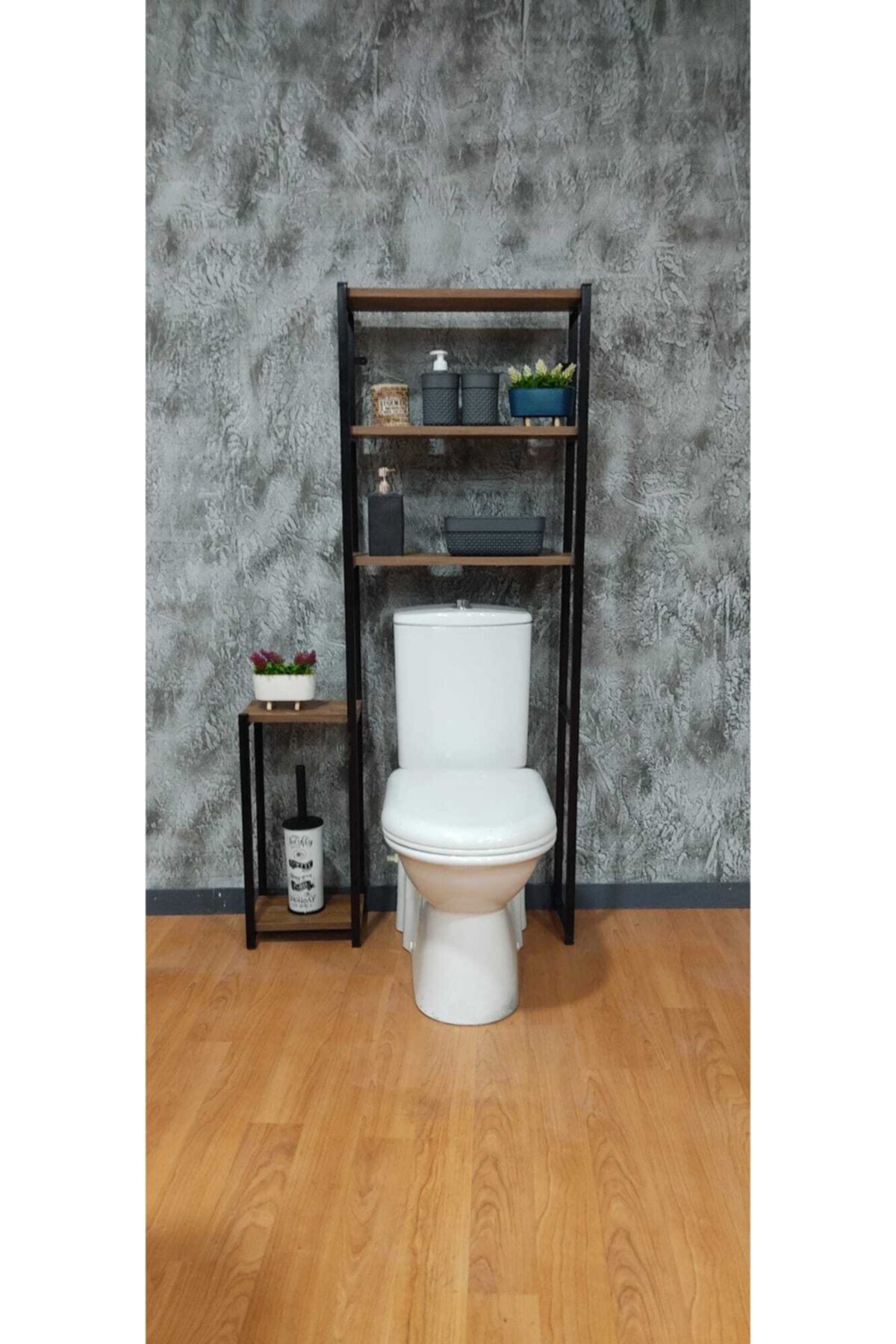 EGEMEV Klozet Üstü Düzenleyici Raf 3 Raflı Banyo Düzenleyici Havluluk Banyo Organizer Wc Arkası