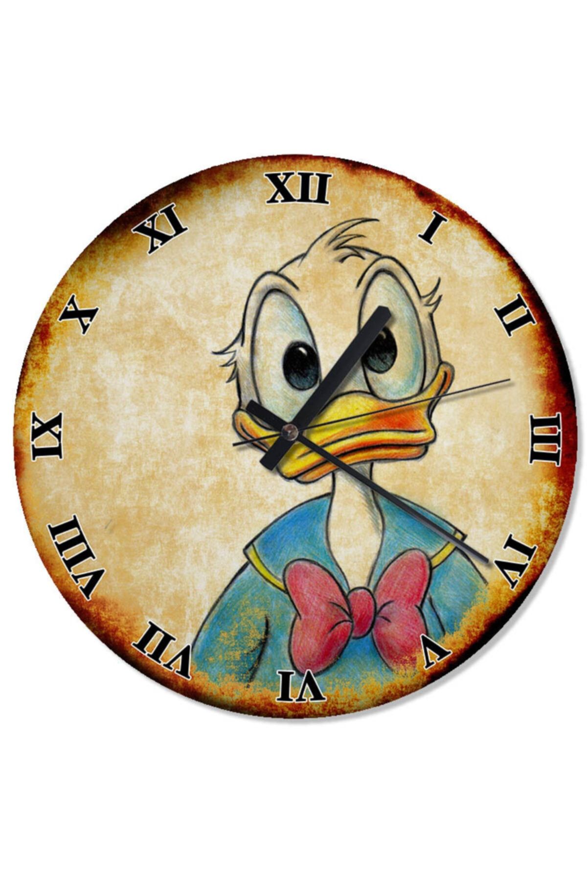 Genel Markalar 30 Cm Çap Retro Donald Duck Analog Duvar Saati