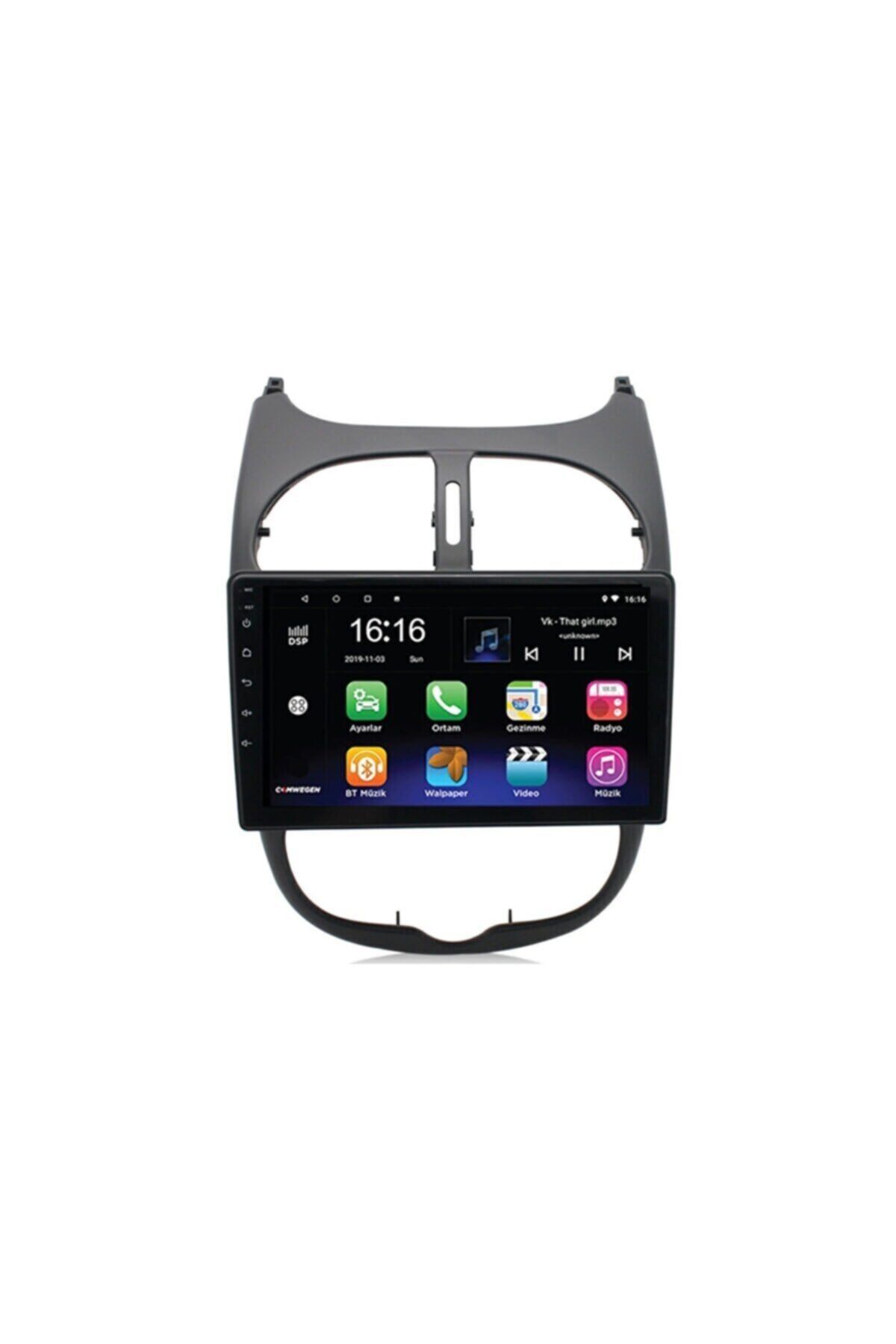 OEM Peugeot 206 Uyumlu Android Multimedya 2gb Ram 16gb Rom Anroid Sürüm 10 Ips Ekran Grafik Eq Hd Kamera