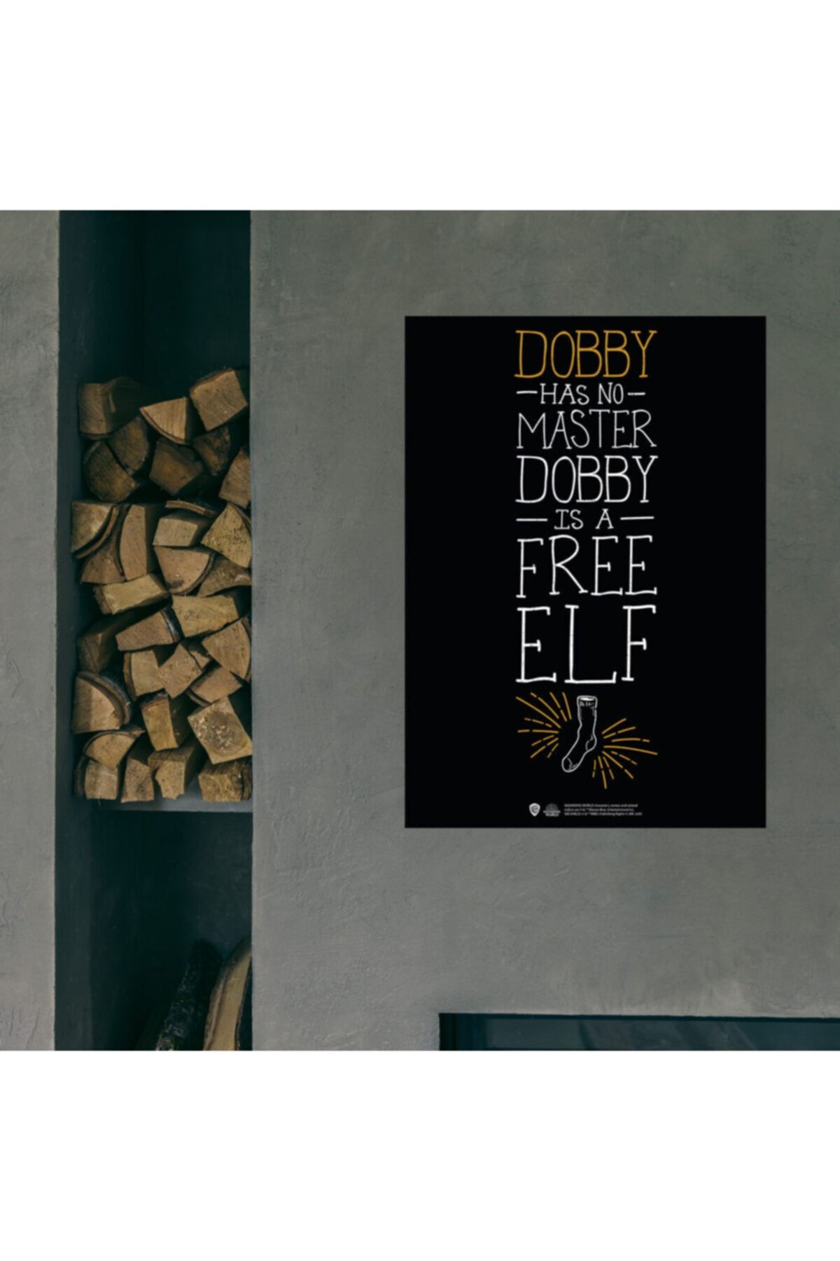 Sihir Dükkanı Dobby Tipografik Poster Lisanslı Kuşe Kağıt Hd Baskı