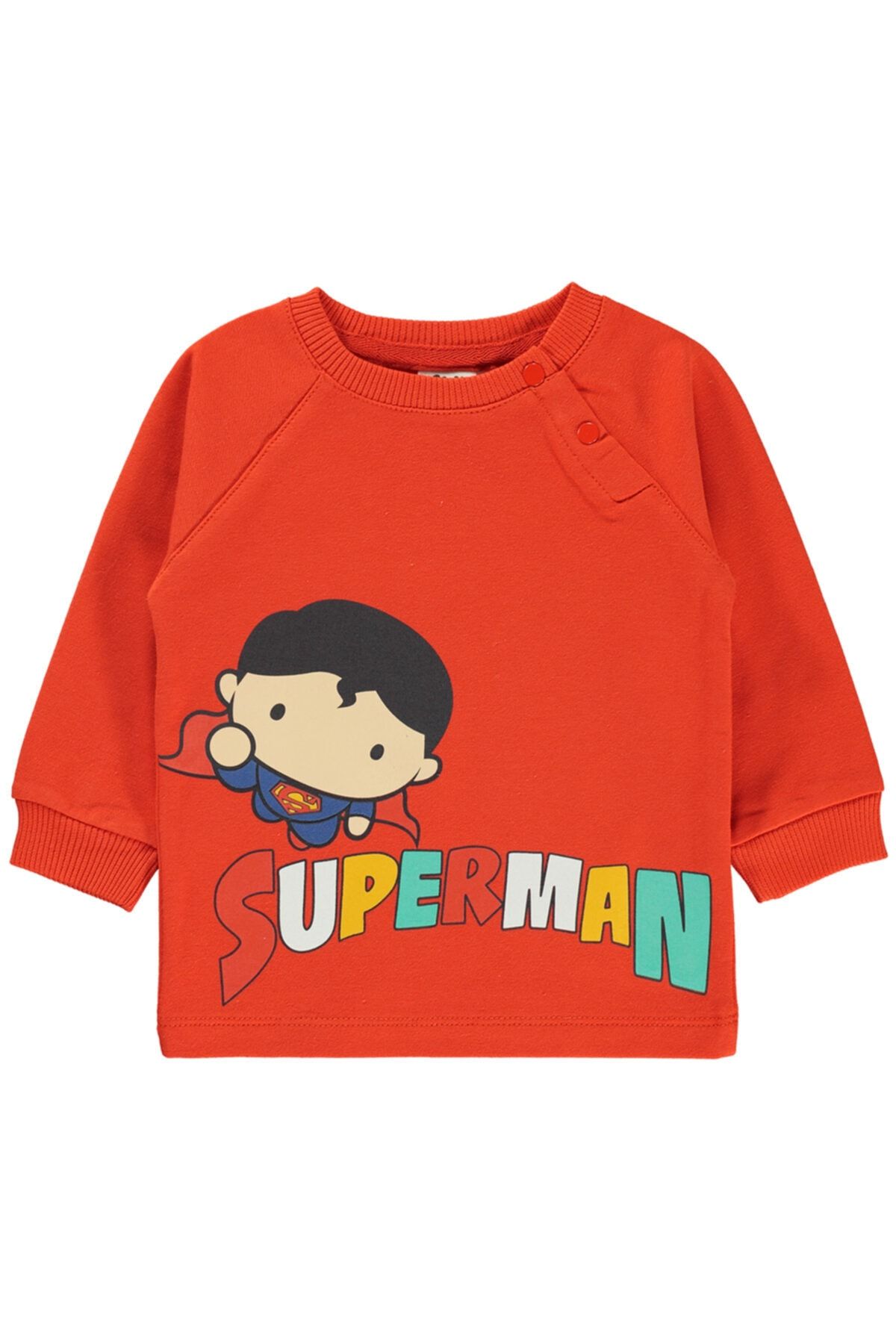 Superman Süperman Erkek Bebek Sweatshirt 6-18 Ay Kırmızı