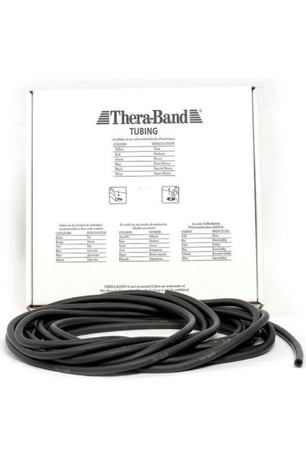 Theraband Thera-band Tubing 7,5 Metre Siyah Egzersiz Pilates Direnç Tüpü