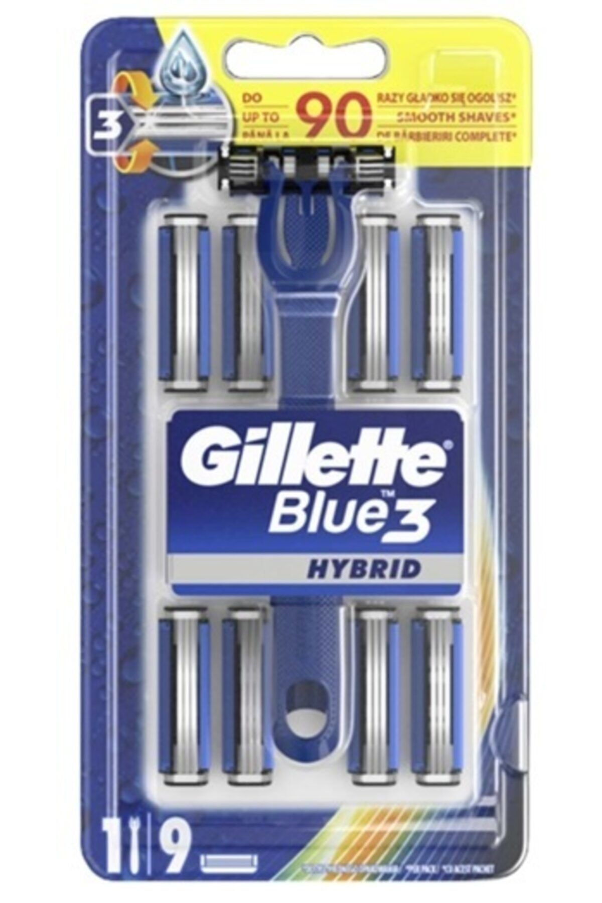 Gillette Blue3 Hibrid Tıraş Makinesi + 9 Yedek Bıçak