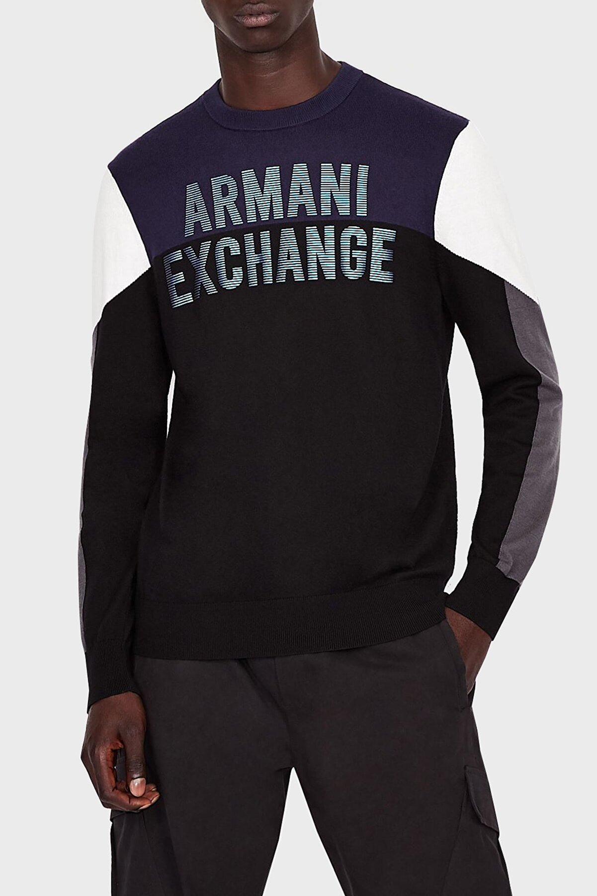 Armani Exchange Baskılı Pamuklu Regular Fit Kazak Erkek Kazak 6kzm1w Zm1az 2207