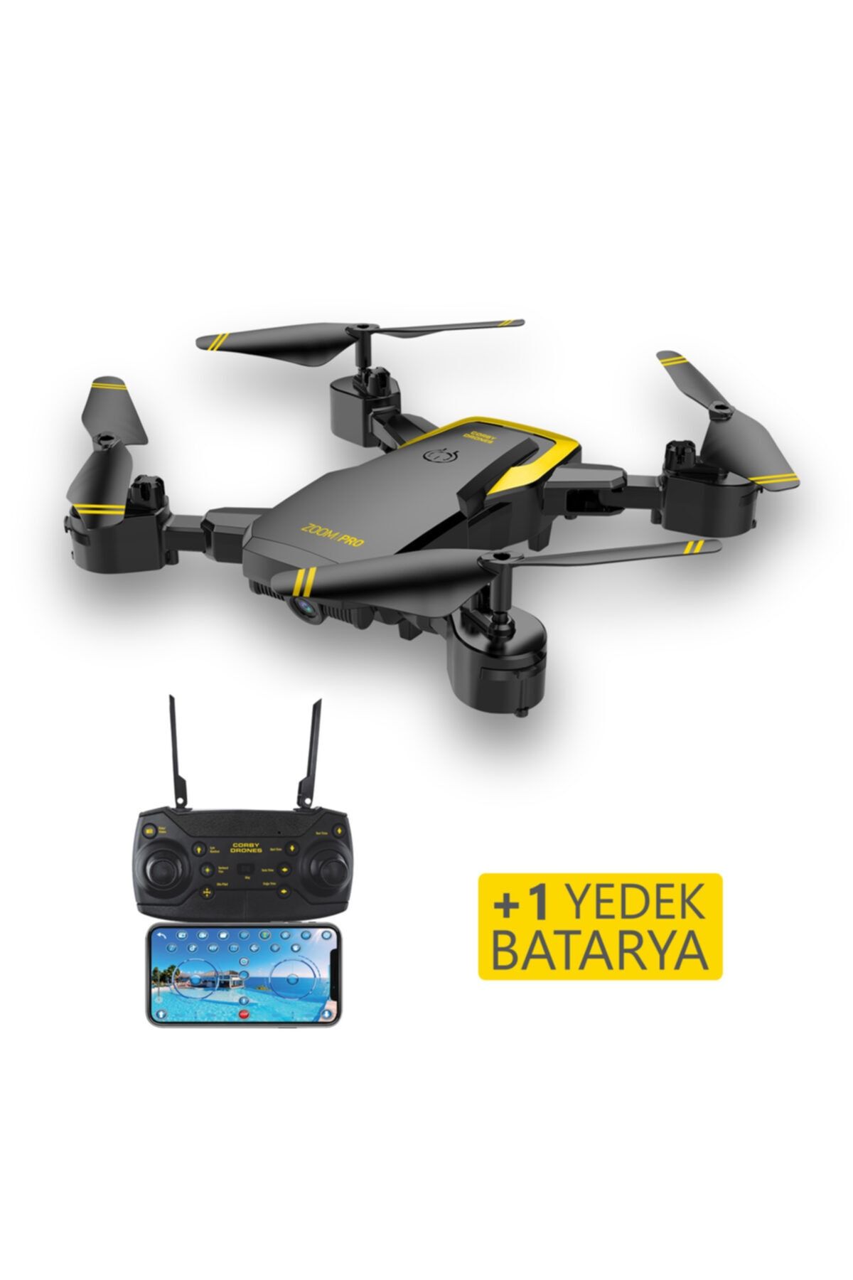 ERİLETİSİM Corby Cx007 Zoom Pro Smart Kameralı Drone 2 Batarya