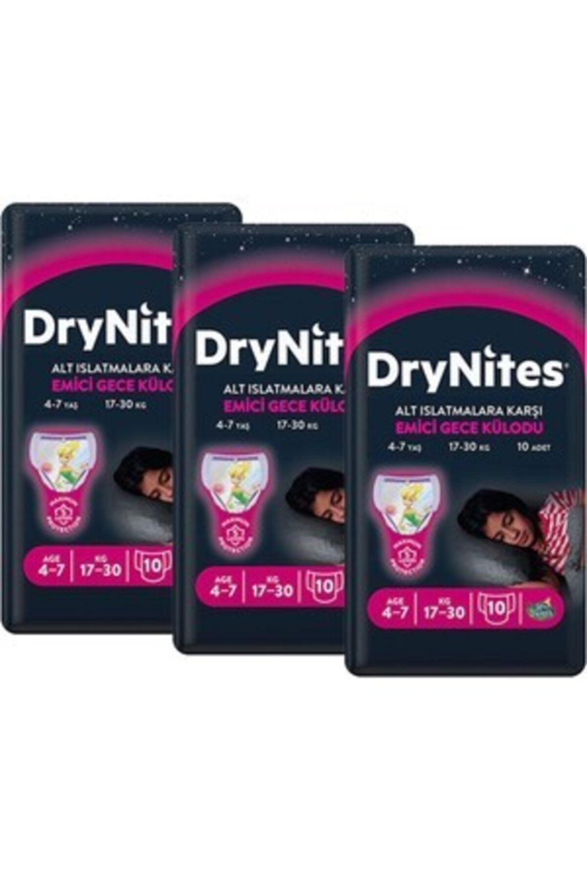 DryNites Kız Gece Emici Külodu 4-7 Yaş 3paket * 30 Adet
