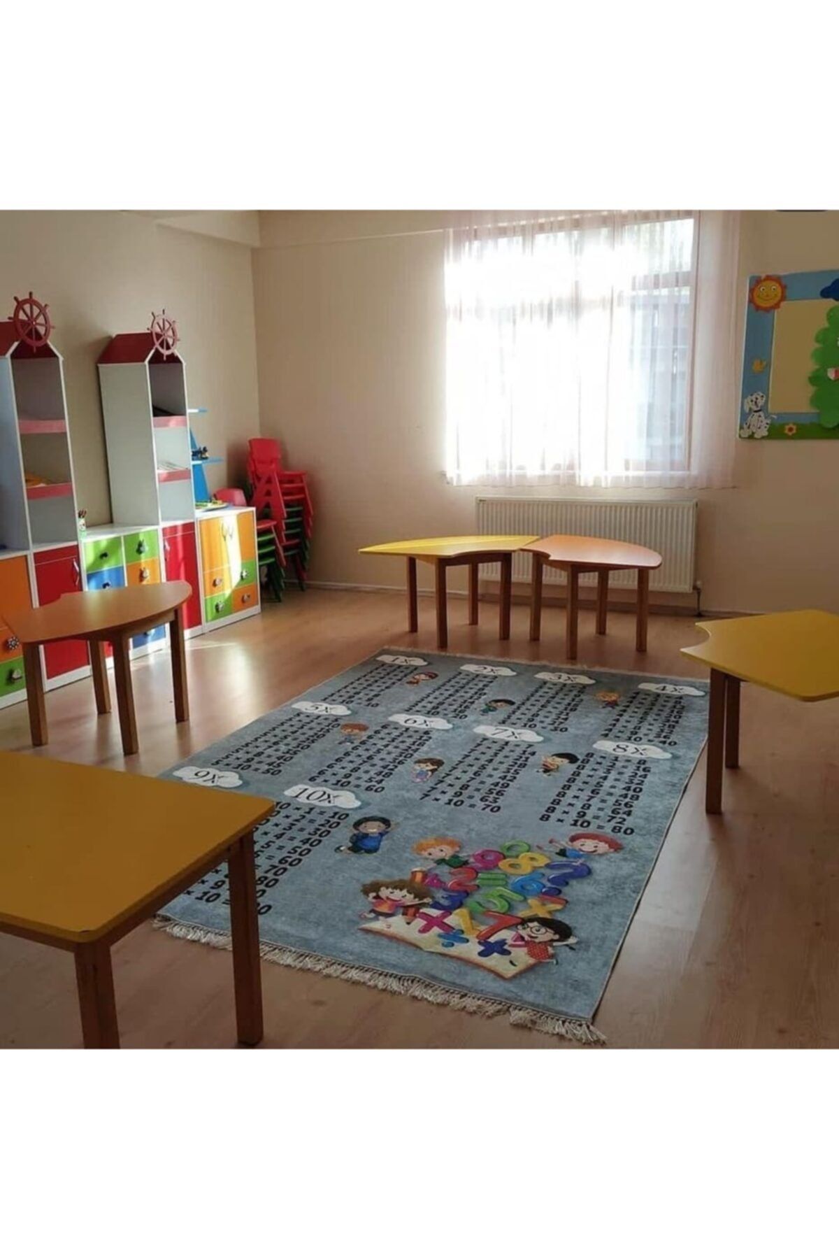 ALLGELSİN Çarpım Tablosu Detaylı Yıkanabilir Kaymaz Tabanlı Çocuk Odası Oyun Ve Aktivite Halısı 160x230 4m2