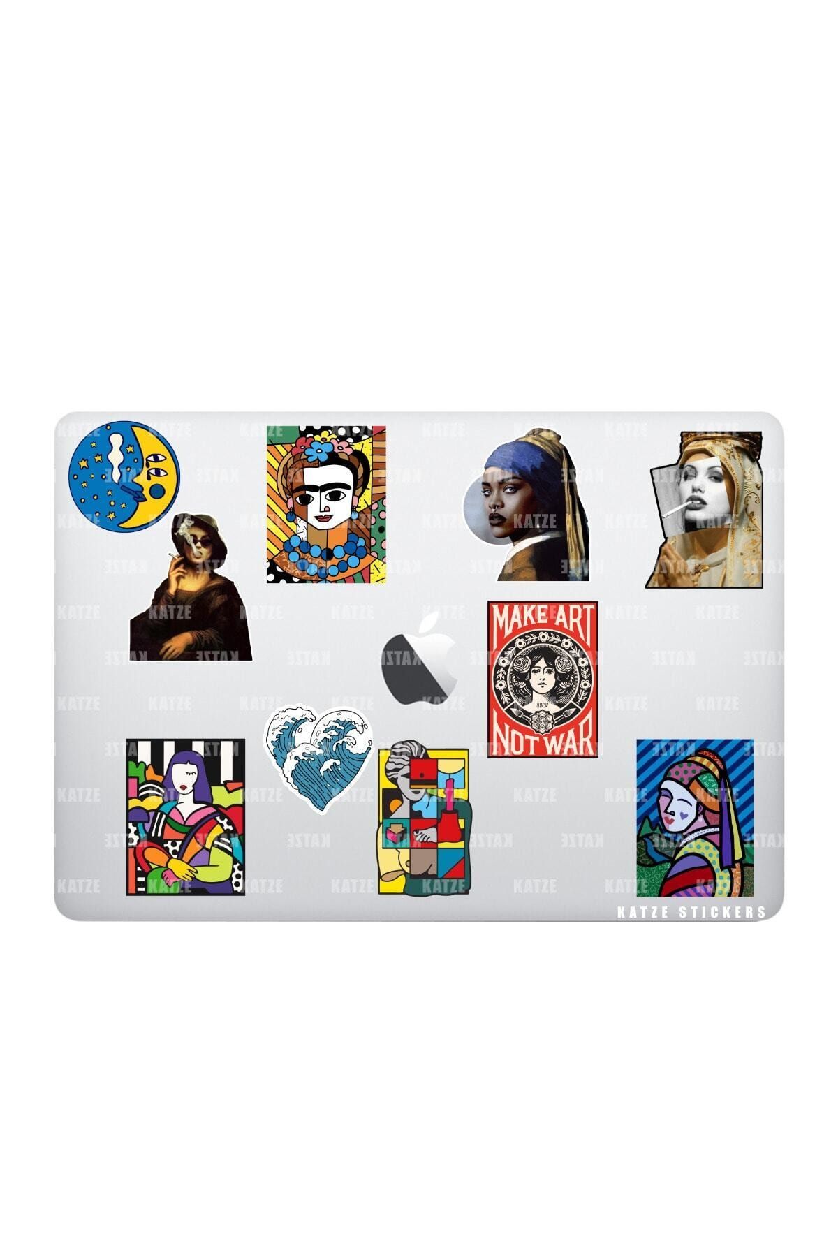KT Decor Art Sanat Temalı Laptop Notebook Tablet Sticker Seti (10 Adet)
