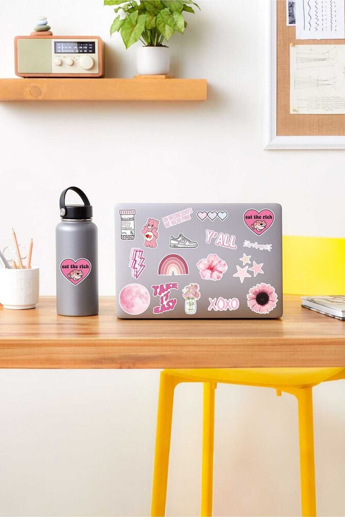 Genel Markalar Sticker - Vsco Pink Laptop Notebook Tablet Sticker Set