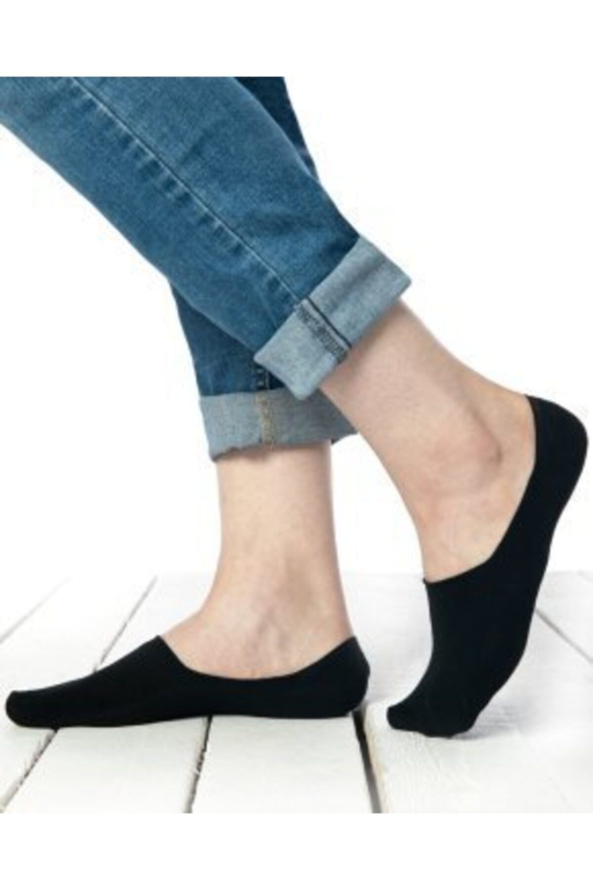 İpek Class Bambu Kadın Slikonlu Dikişsiz Babet Çorabı 12'li Siyah